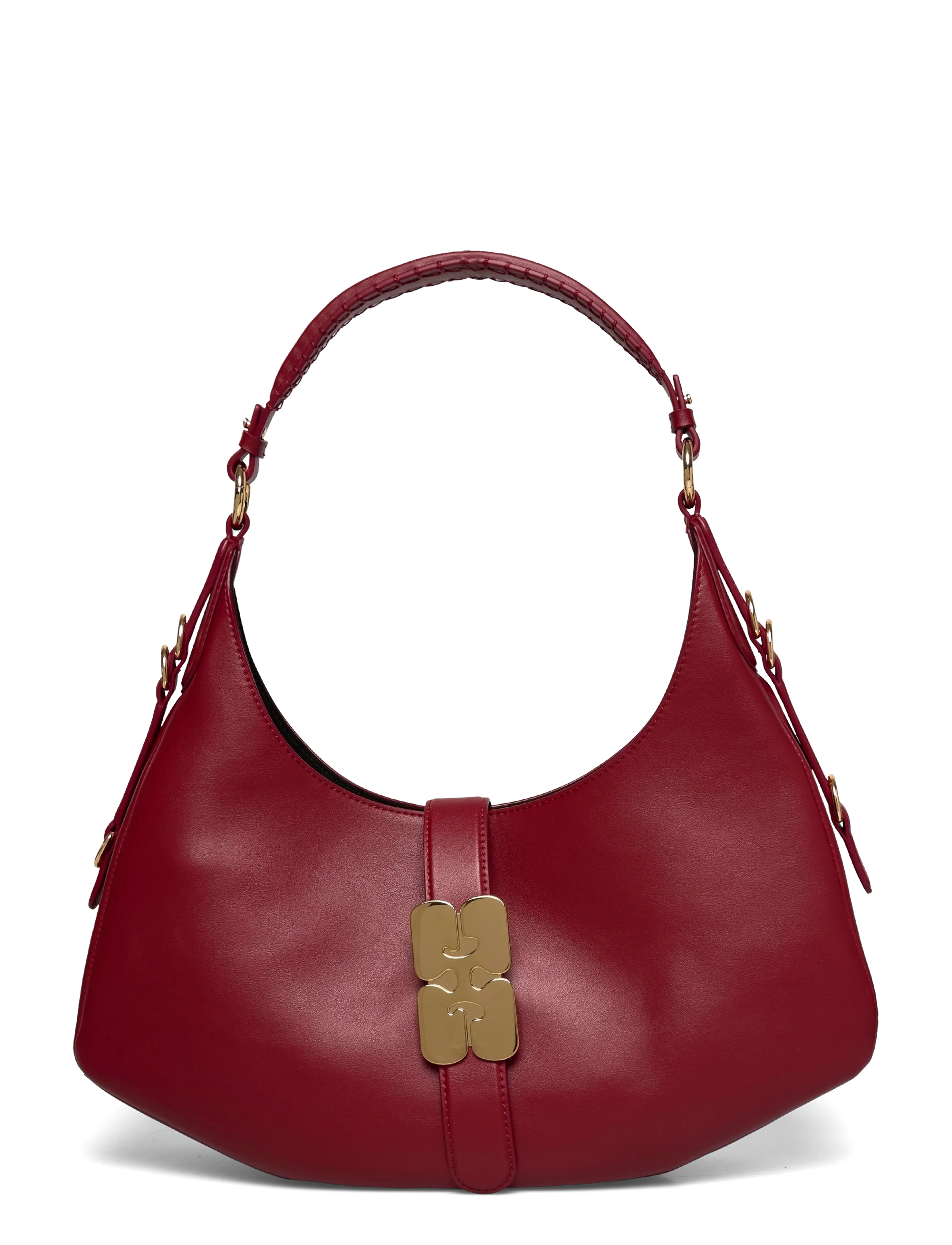 Ganni Kat Small Leather Shoulder Bag - Väskor - RED / red