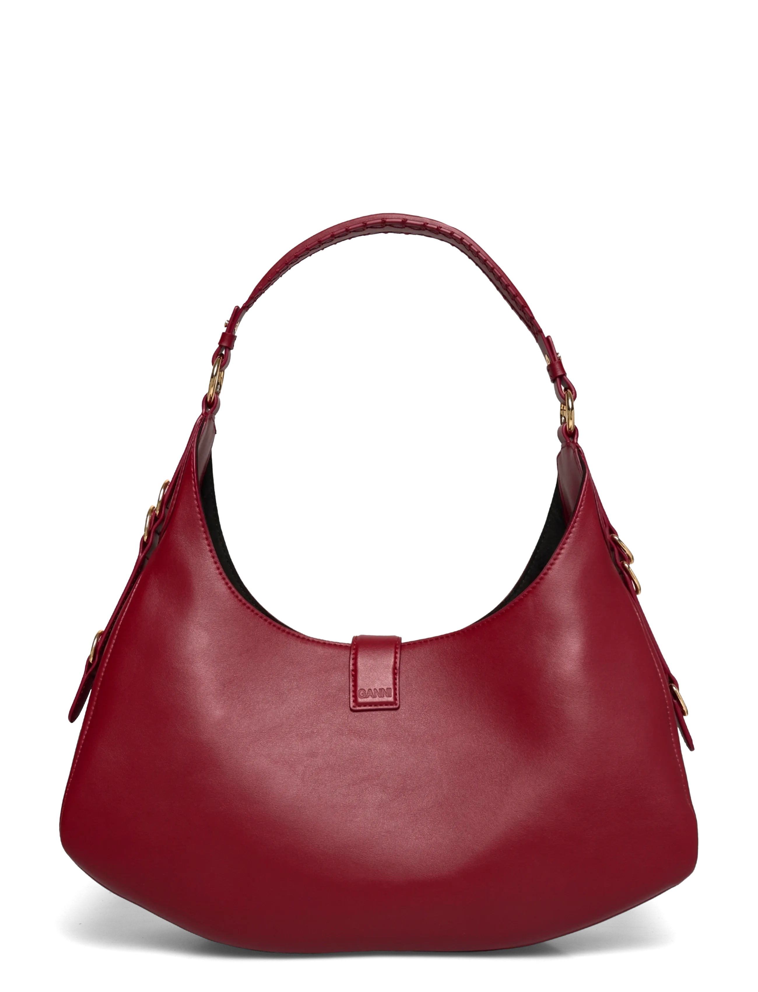 Ganni - Kat Small Leather Shoulder Bag - red - 1