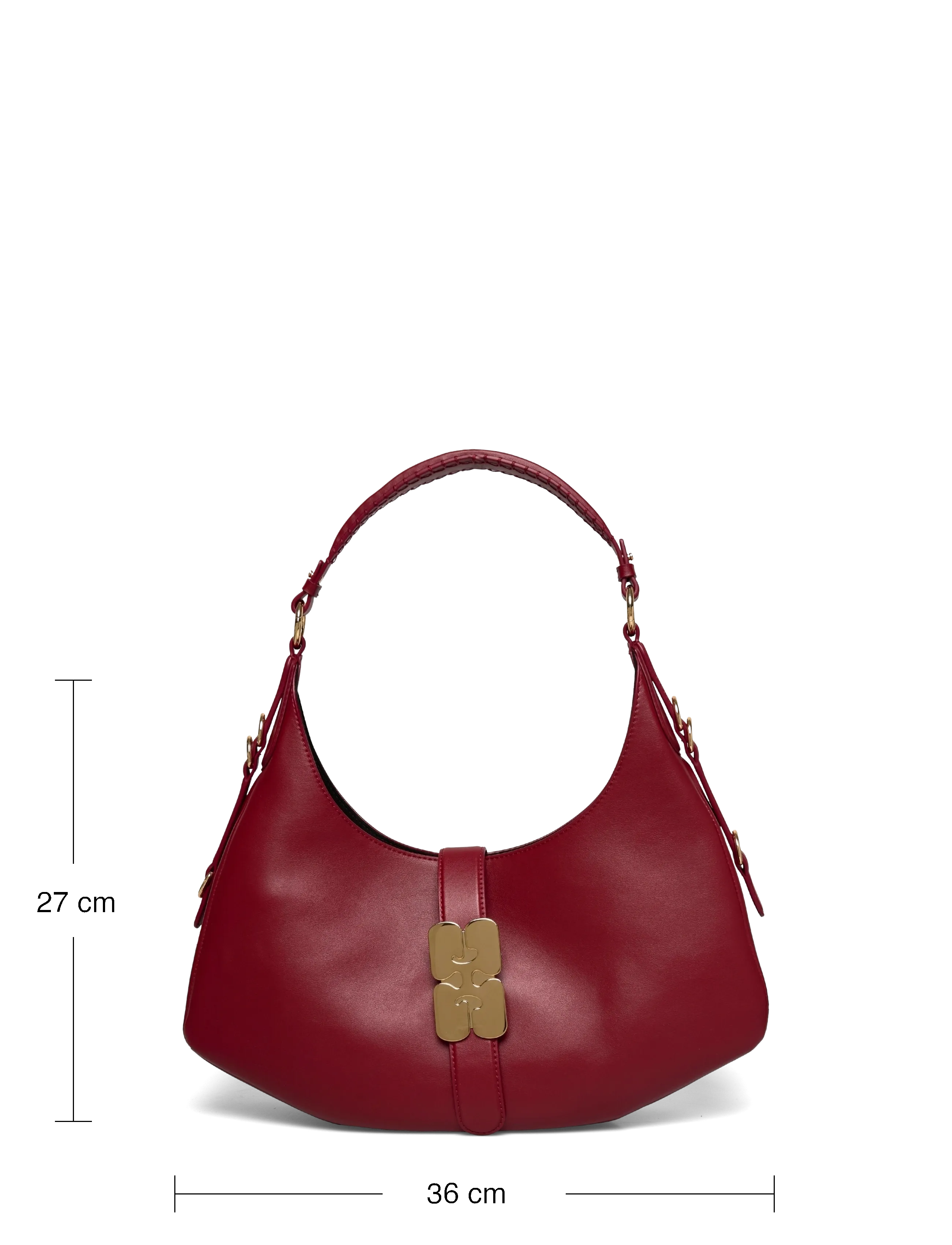 Ganni - Kat Small Leather Shoulder Bag - red - 3