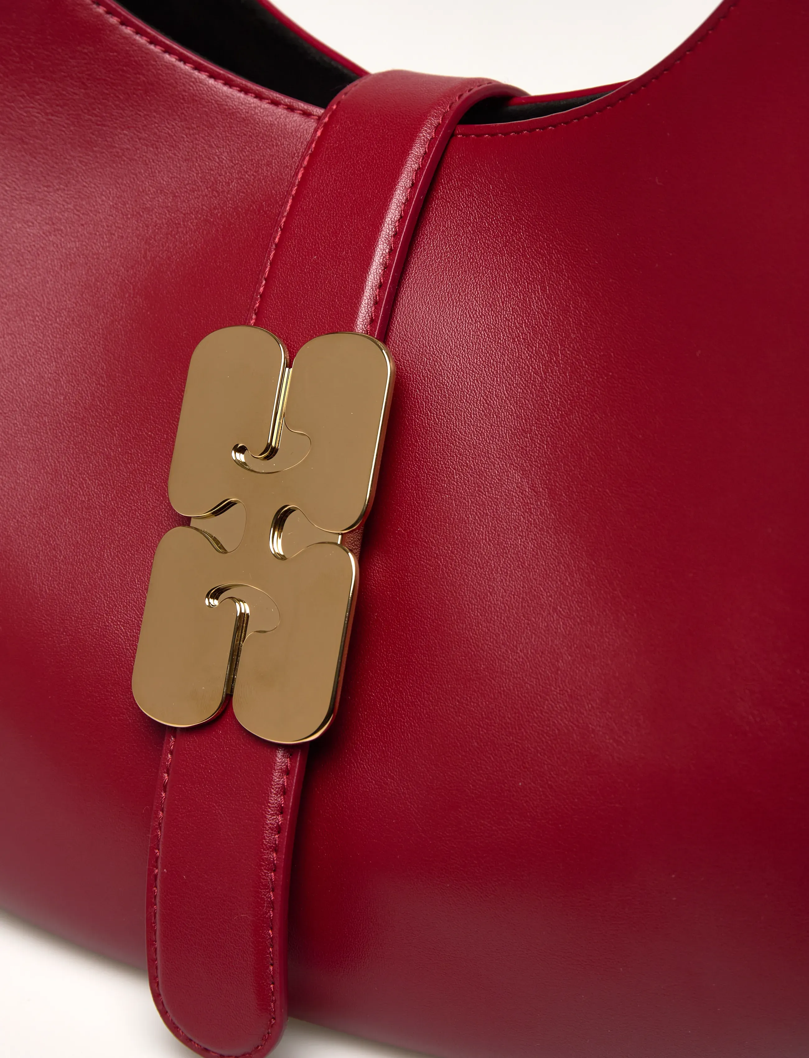 Ganni - Kat Small Leather Shoulder Bag - red - 4