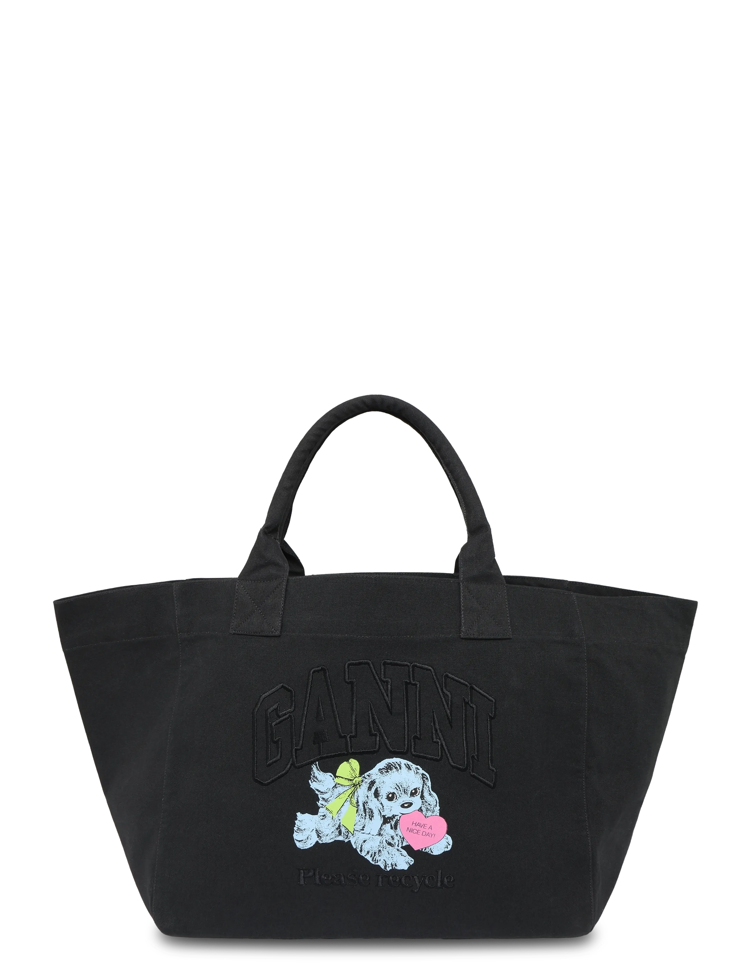 Ganni Xxl Puppy Tote Bag, One Size, Grey, Tasker > Totes, Dame