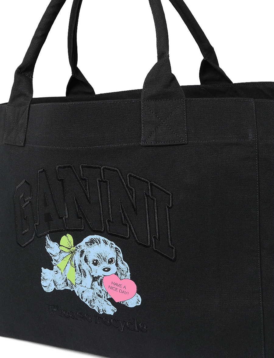 Ganni - XXL Puppy Tote Bag - tote bags - grey - 2