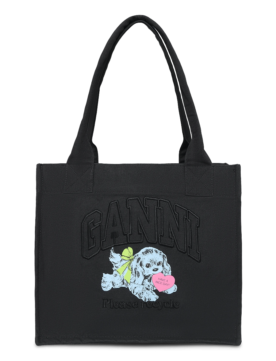 Ganni - Puppy Tote Bag - tote bags - grey - 0