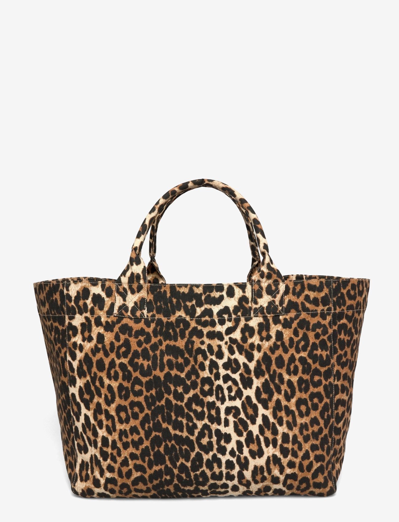 Ganni - Leopard Print Logo Large Tote bag - shoppere - brown - 1
