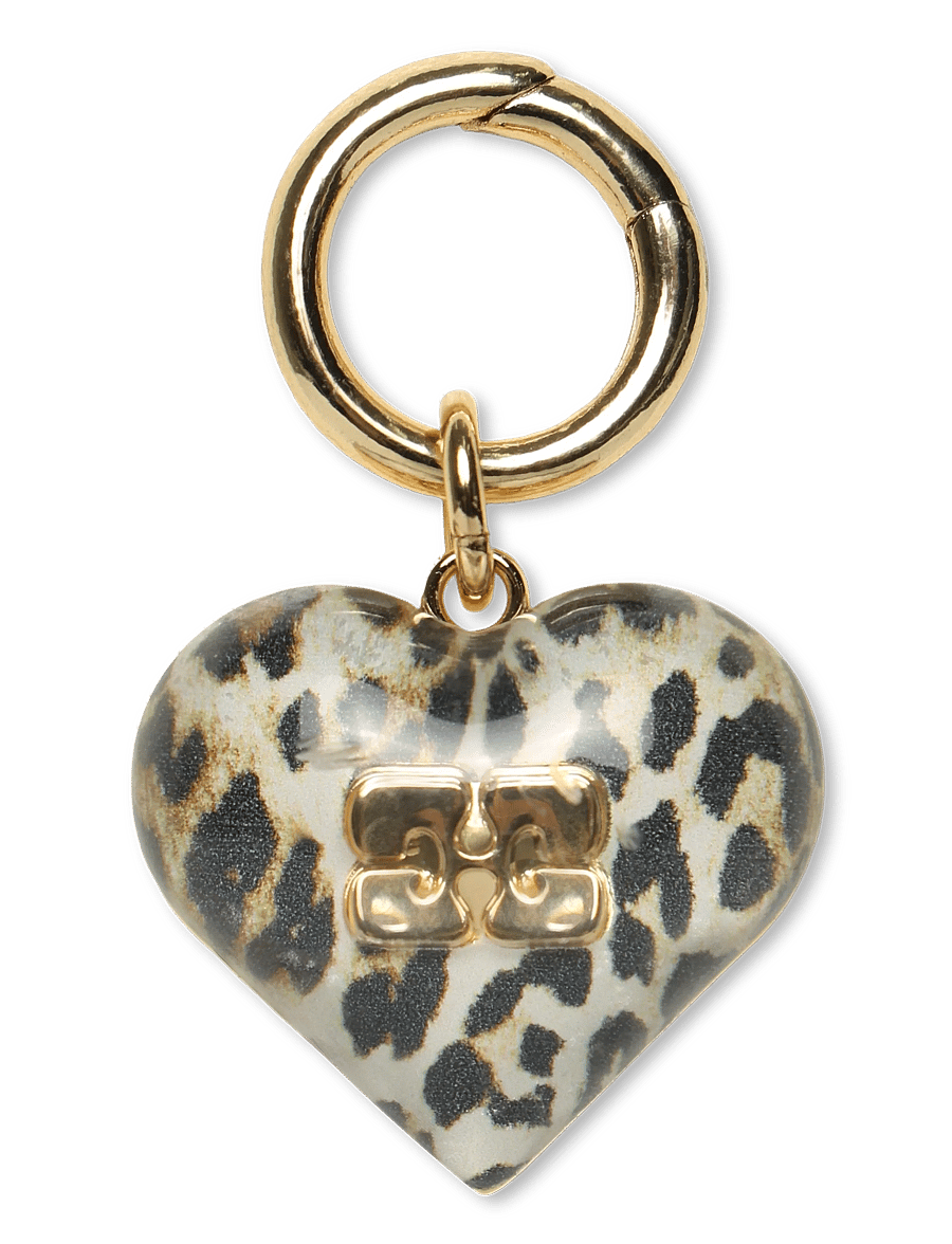 Ganni - Bou Heart Charm - nyckelringar & bag charms - brown - 0