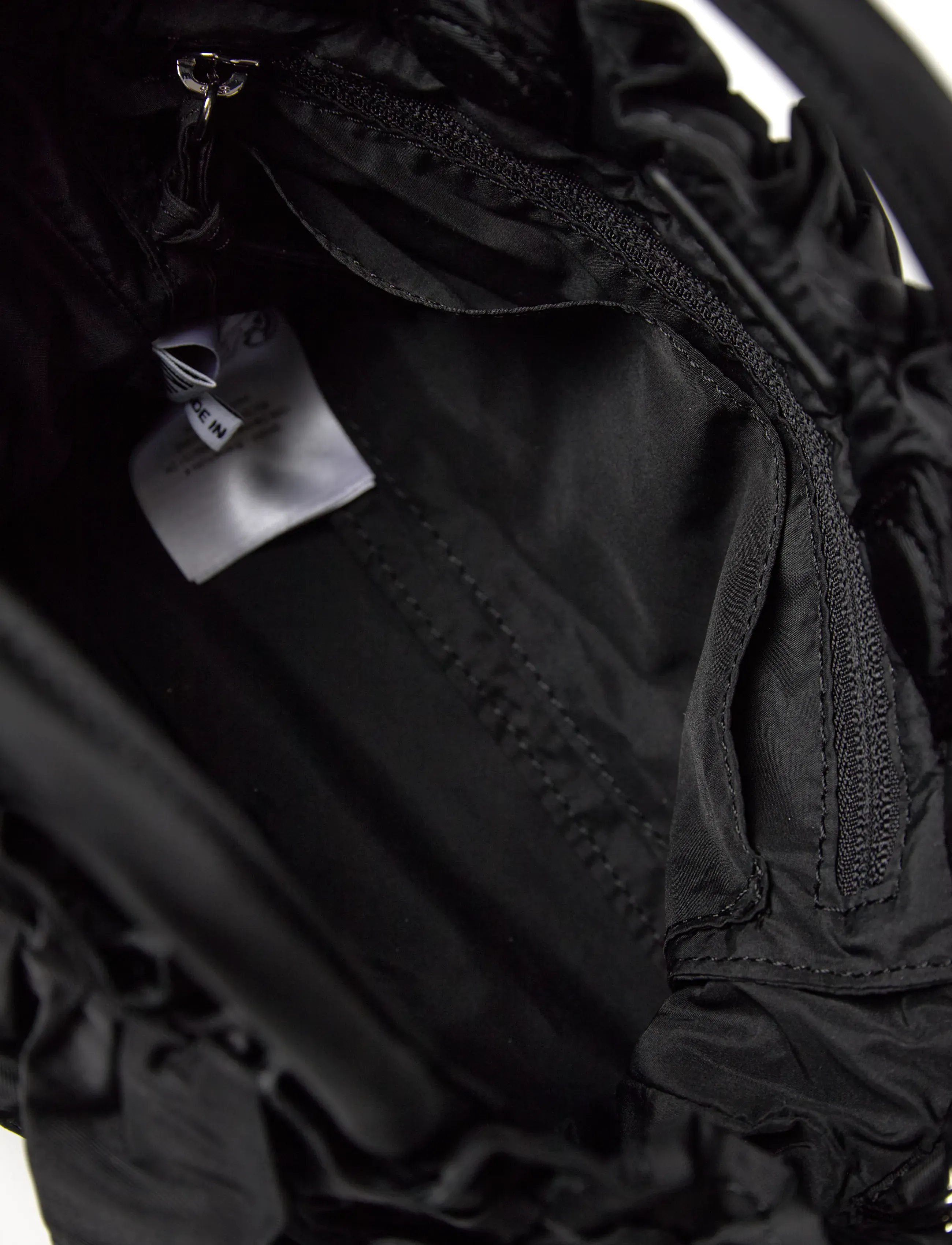 Ganni - Mini Ruffle Shopper Tote Bag - speciella tillfällen - black - 5