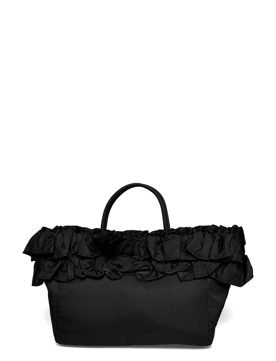 Ganni - Ruffle-Detail Tote Bag - særlige begivenheder - black - 1
