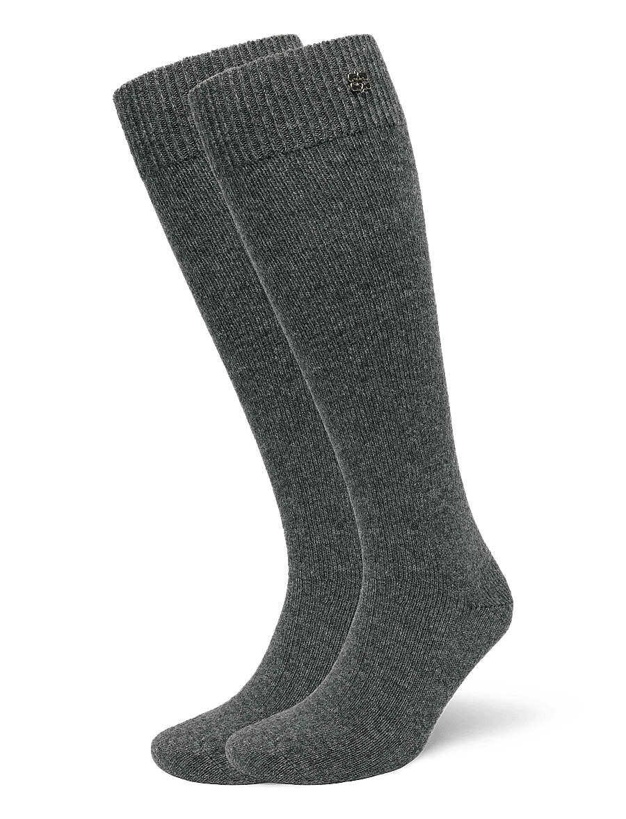 Ganni - Grey Long Socks - kniestrümpfe - grey - 0