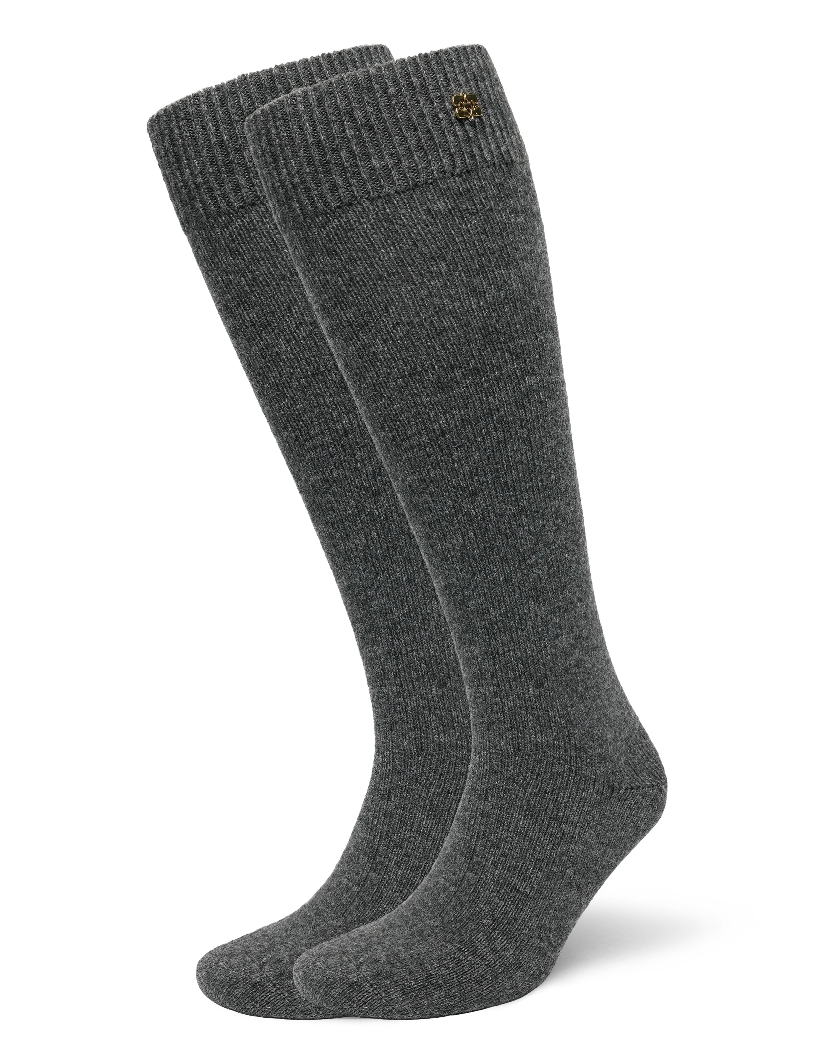 Ganni Knee-high Wool Socks - Undertøj - GREY / grey