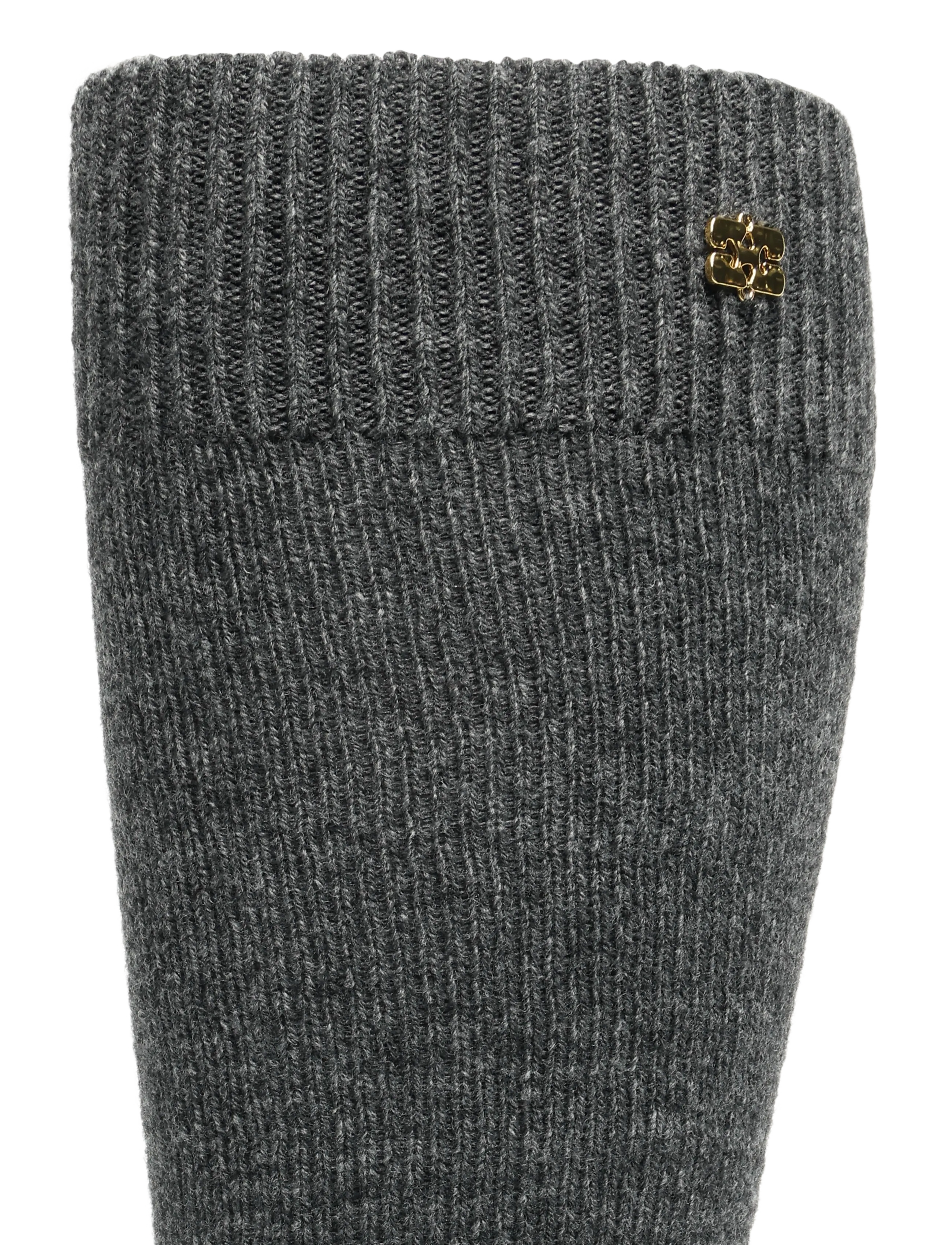 Ganni - Knee-high Wool Socks - kniestrümpfe - grey - 2