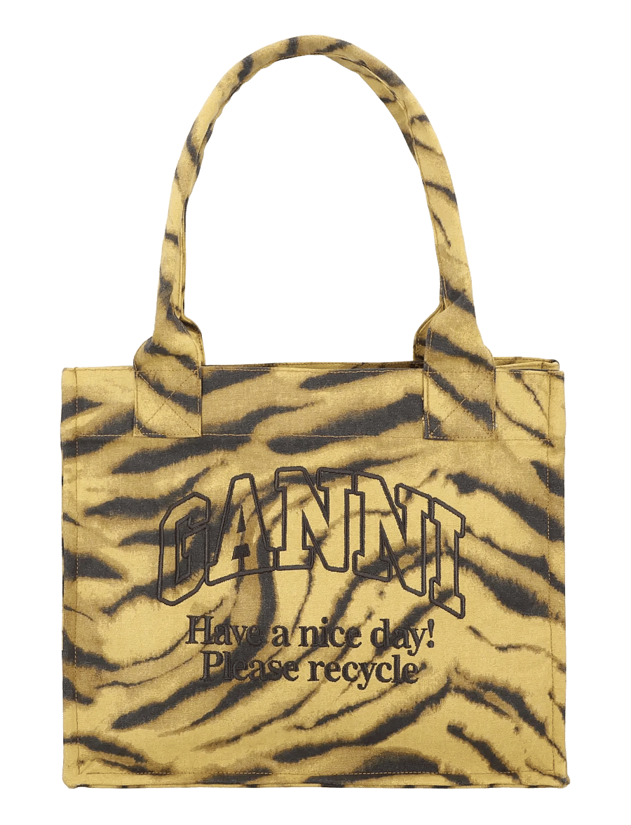 Ganni - Zebra Print Large Tote - tote bags - multicolored - 0
