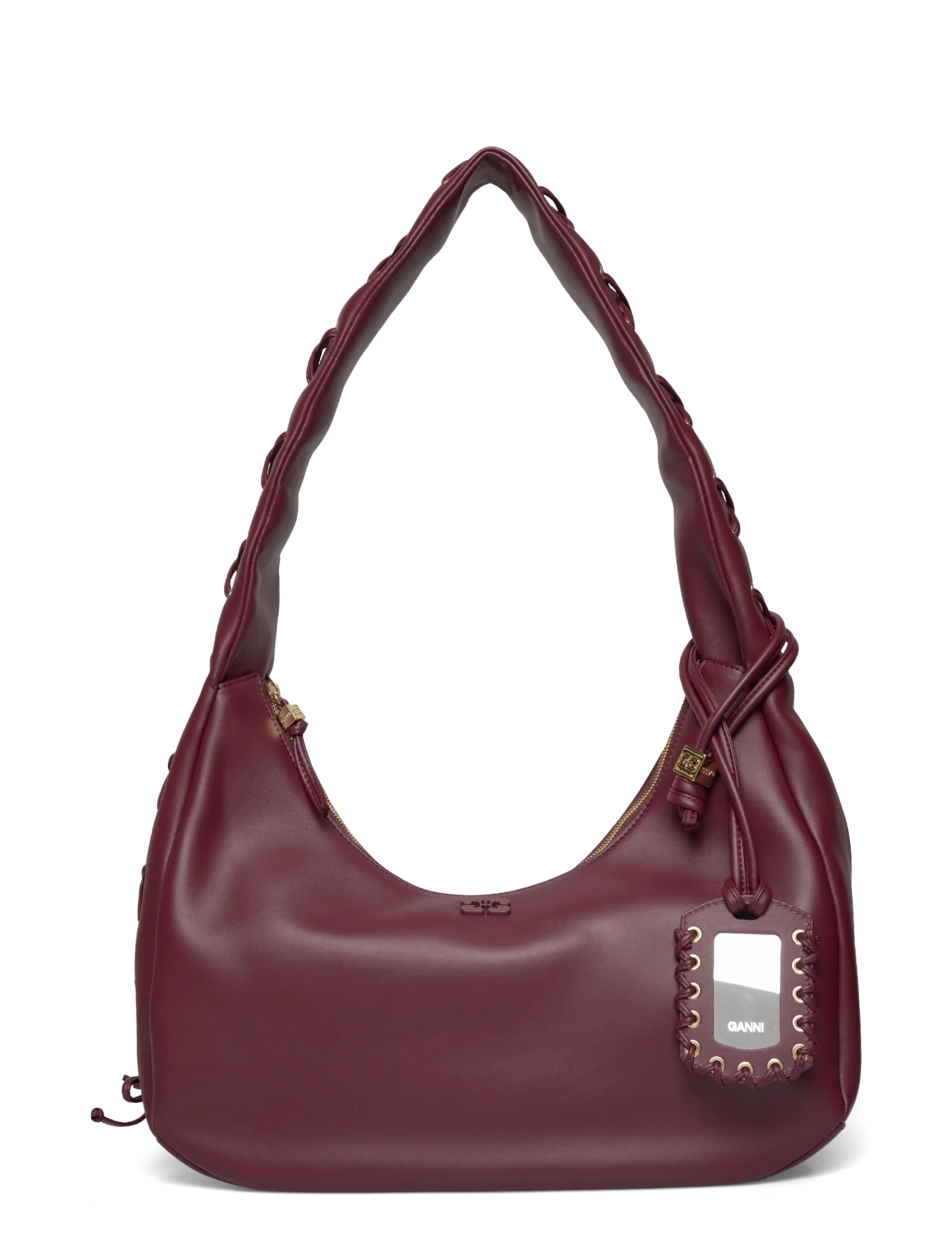 GANNI Hobo Medium Laces Burgundy - One Size - Damen