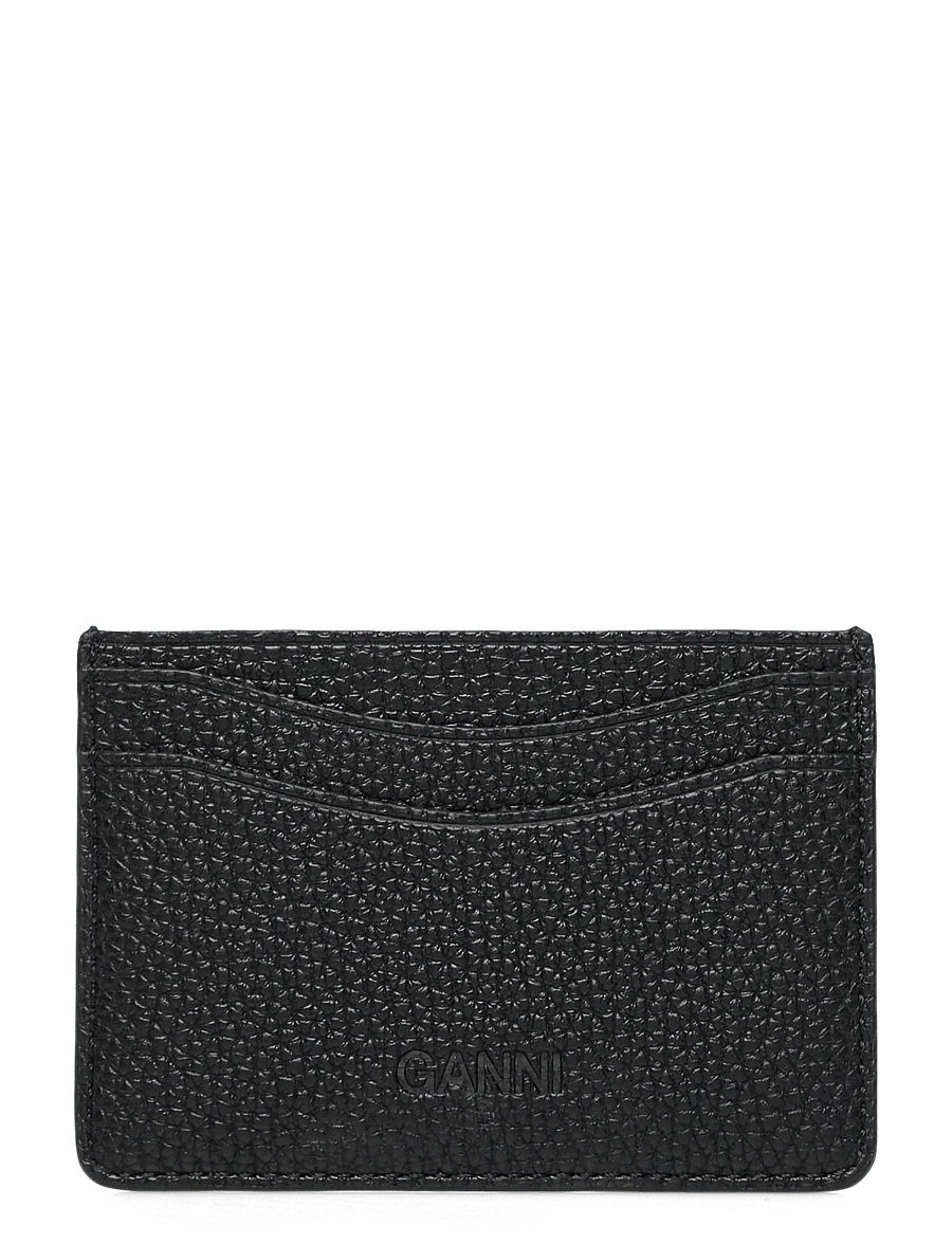 Ganni - Ganni Card Holder Grained - kortholdere - black - 1