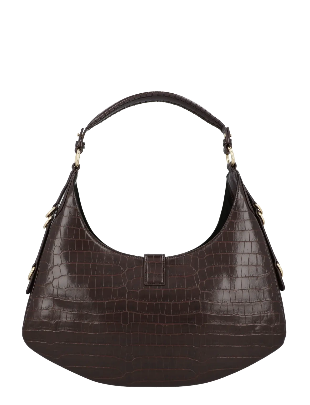Ganni - Croco Hobo Bag - schultertaschen - brown - 1