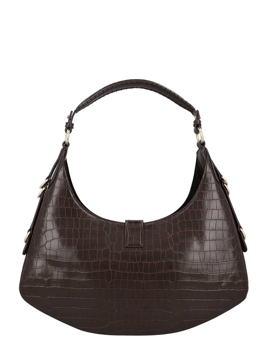 Ganni - Croco Hobo Bag - schultertaschen - brown - 1