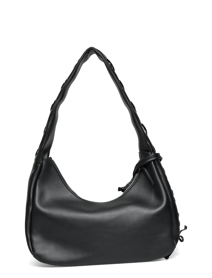 Ganni - Hobo Medium Laces - schultertaschen - black - 1