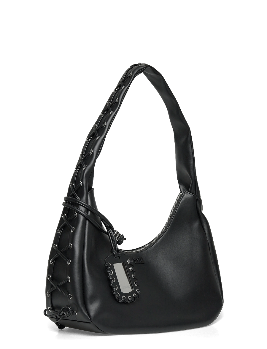 Ganni - Hobo Medium Laces - schultertaschen - black - 2