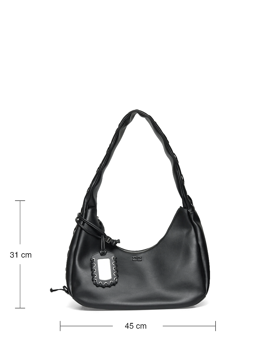 Ganni - Hobo Medium Laces - schultertaschen - black - 3