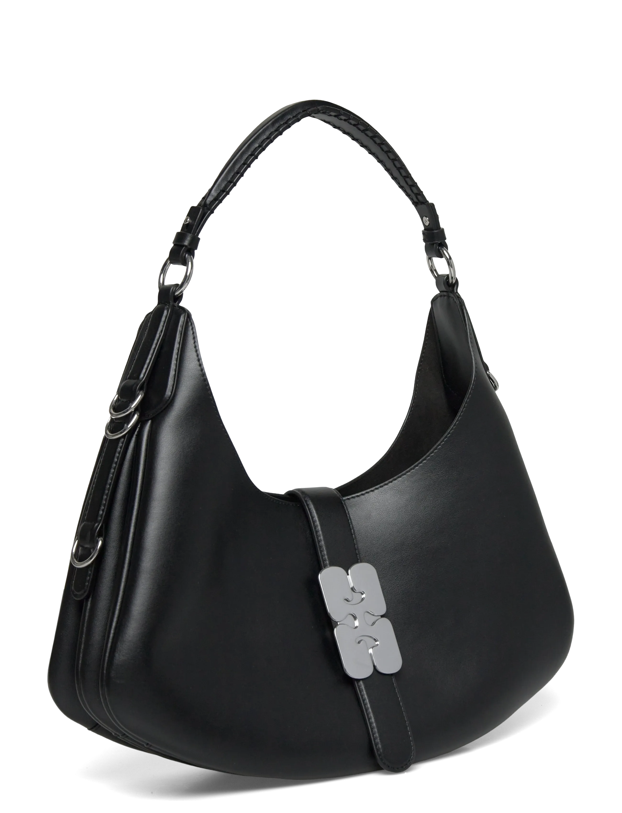 Ganni - Kat Small Silver - rankinės per petį - black - 2