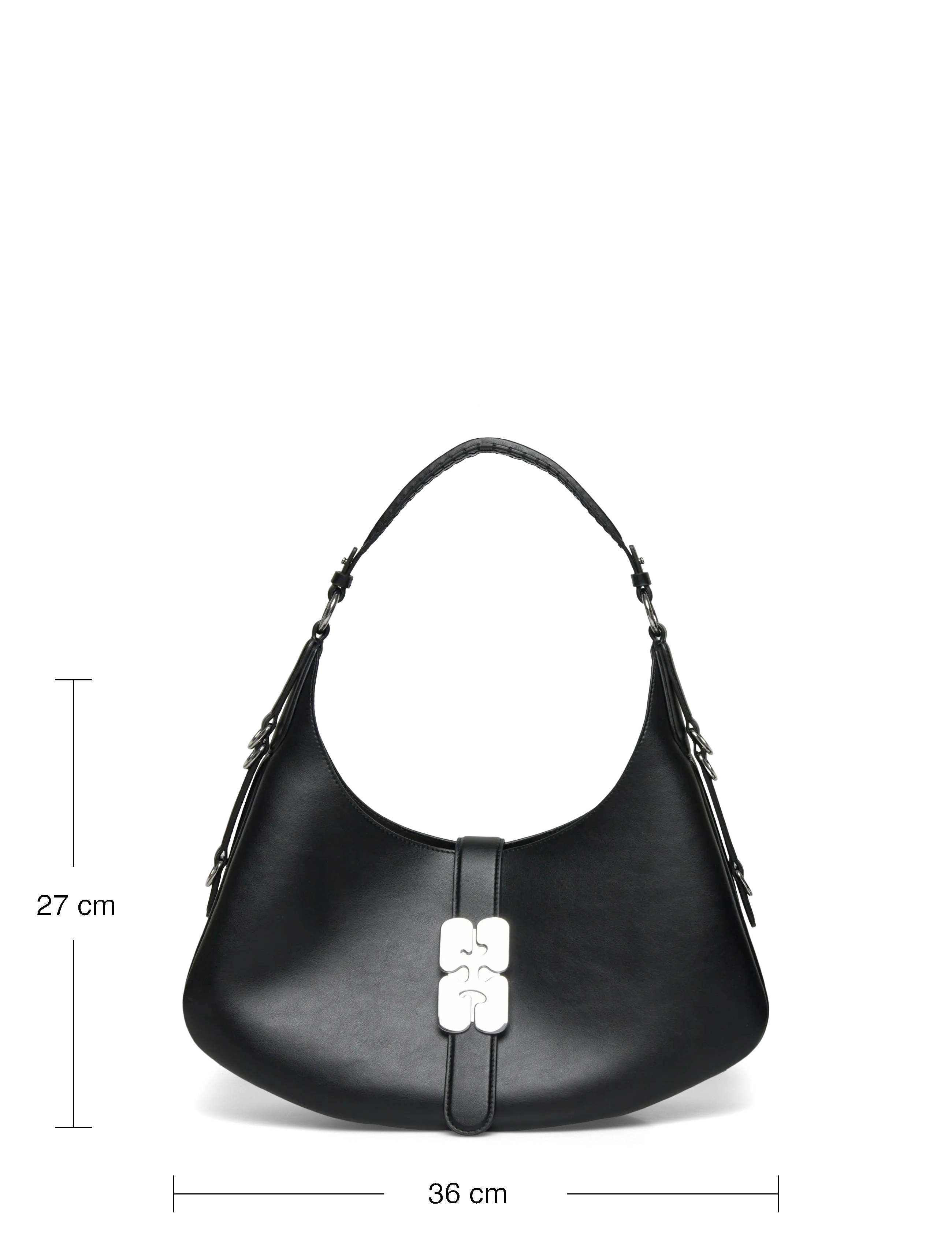Ganni - Kat Small Silver - rankinės per petį - black - 3