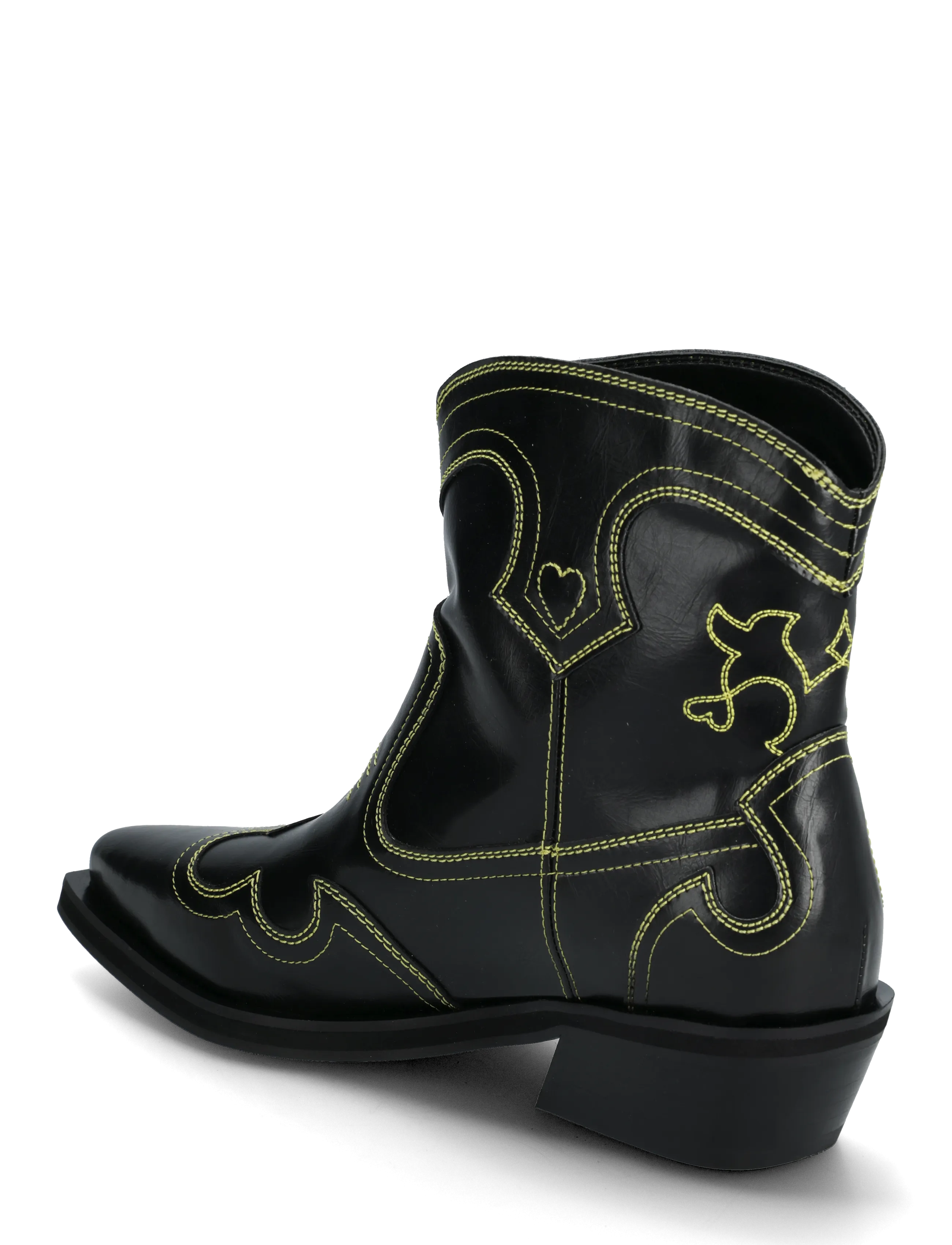 Ganni - Low Shaft Embroidered Western Boot Oleatex - stiefeletten mit absatz - grey - 1