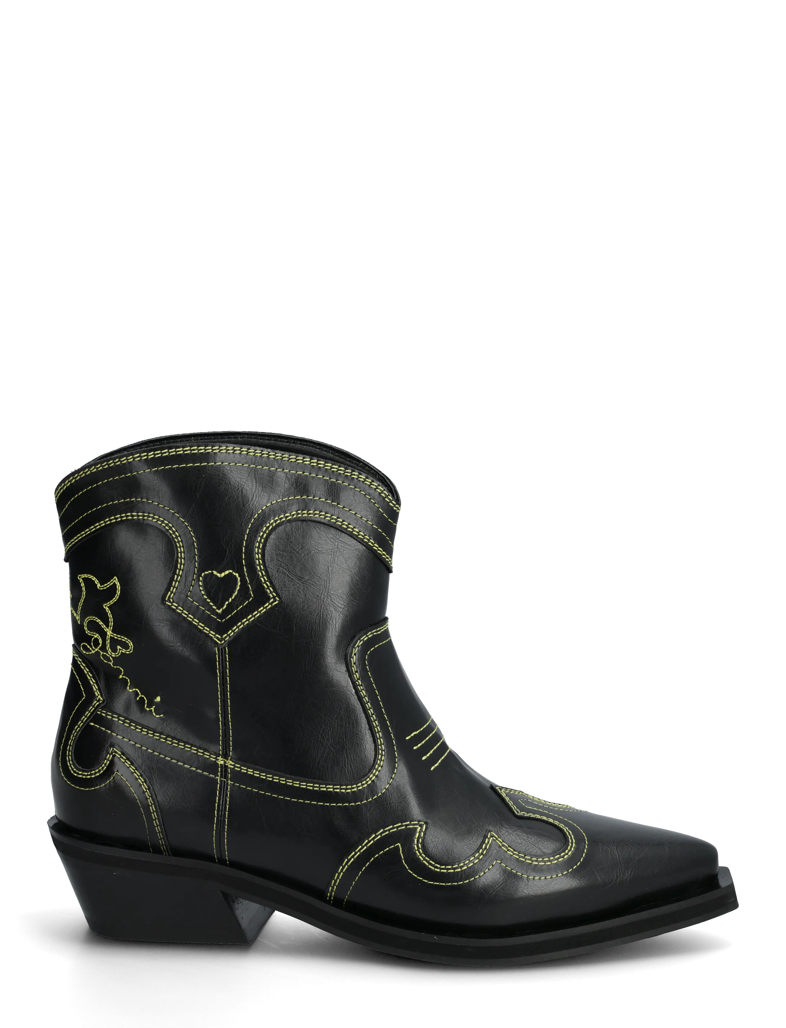 Ganni - Low Shaft Embroidered Western Boot Oleatex - stiefeletten mit absatz - grey - 2