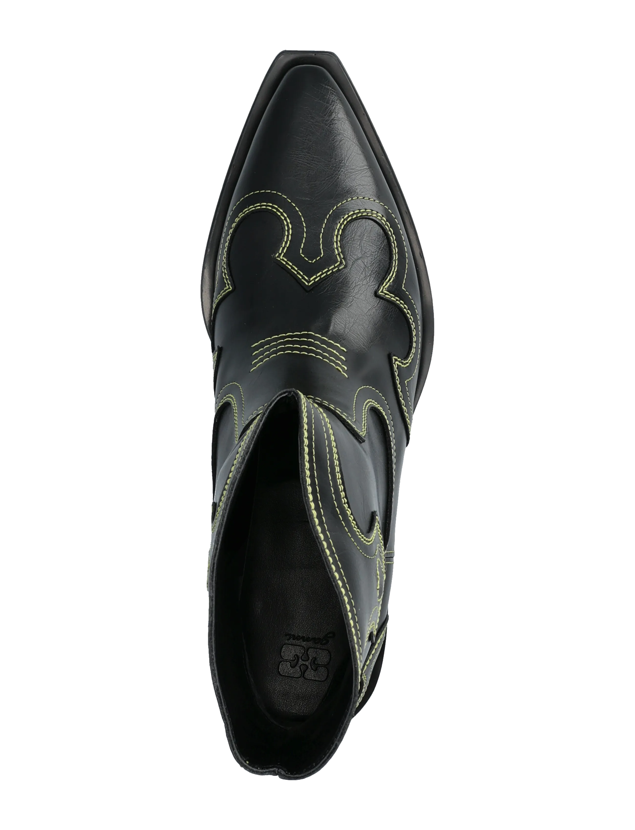 Ganni - Low Shaft Embroidered Western Boot Oleatex - stiefeletten mit absatz - grey - 3
