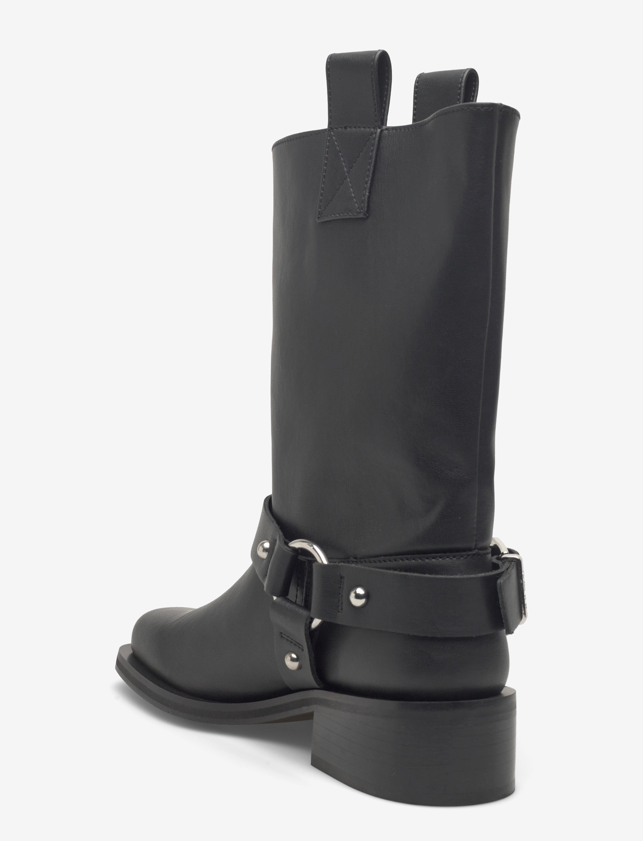Ganni - Mid Shaft Biker Boot - langskaftede støvler - black - 1