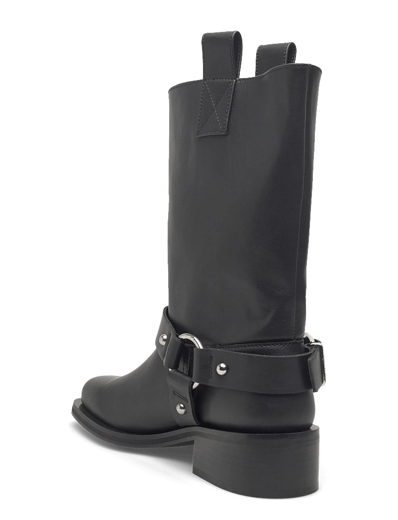 Ganni - Mid Shaft Biker Boot - langskaftede støvler - black - 1