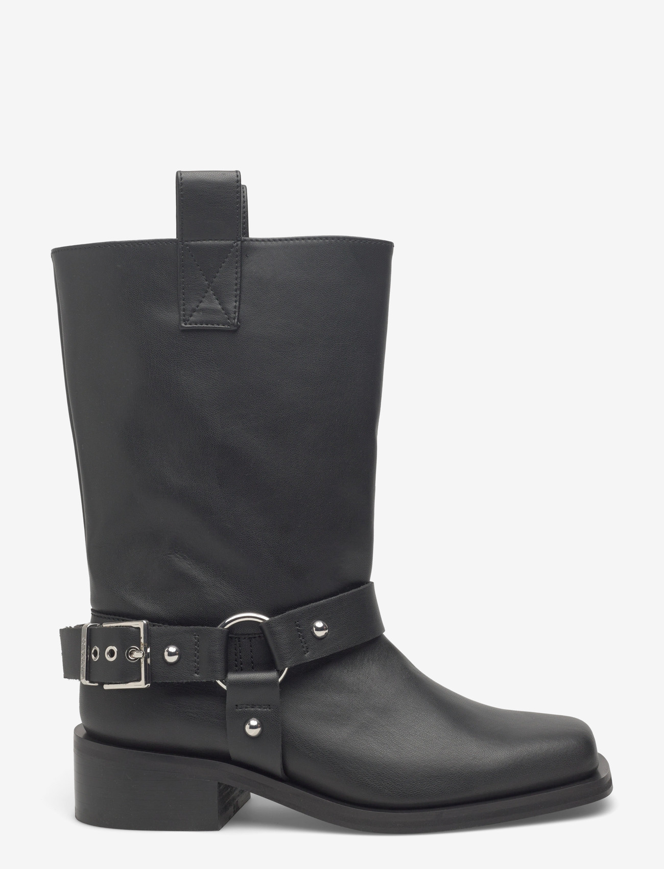 Ganni - Mid Shaft Biker Boot - langskaftede støvler - black - 2