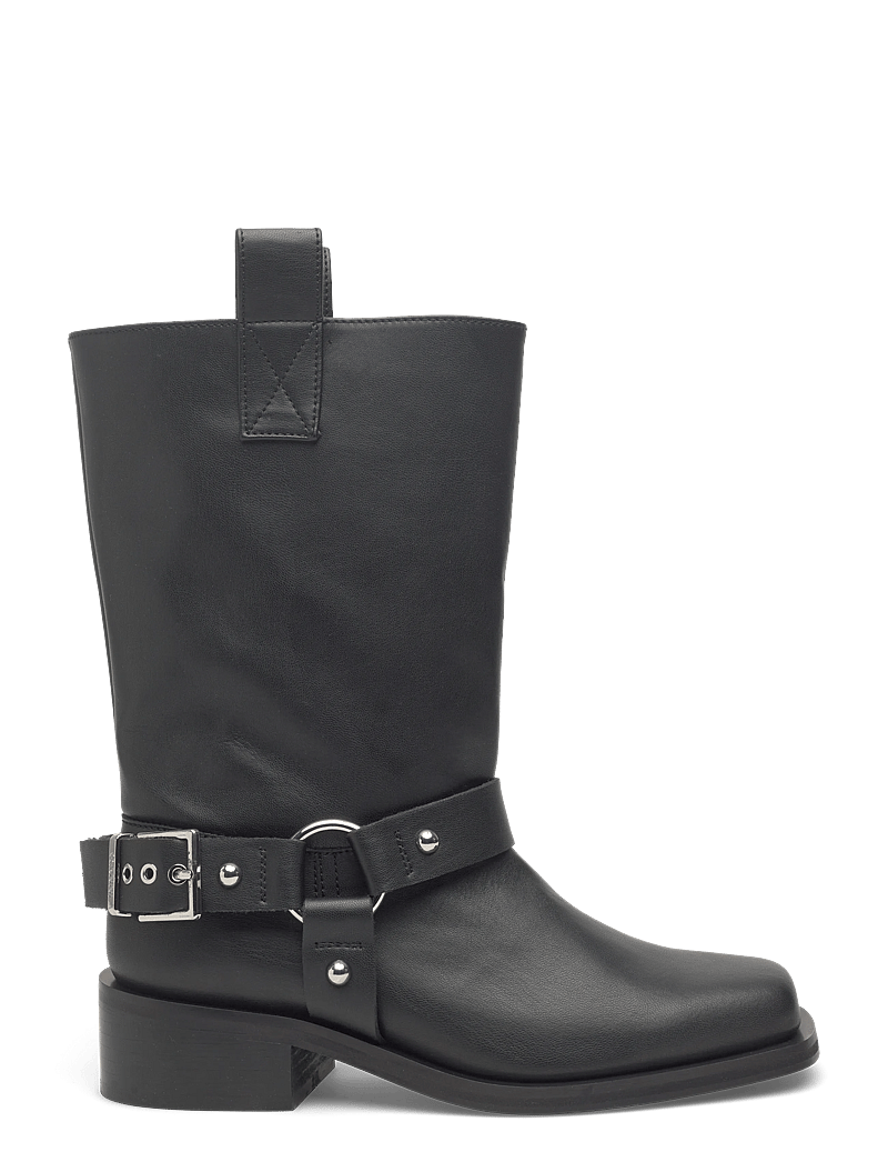 Ganni - Mid Shaft Biker Boot - langskaftede støvler - black - 2