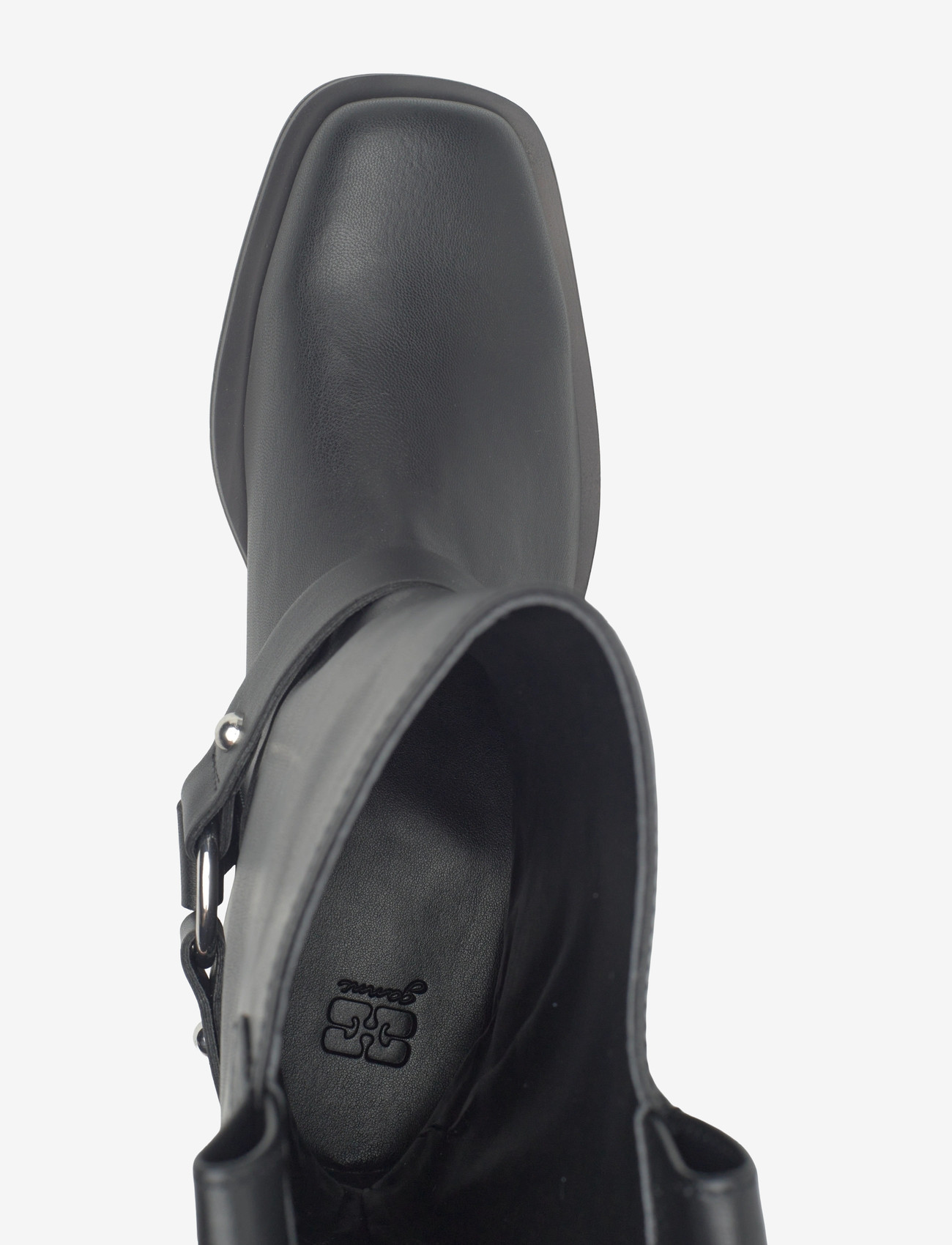 Ganni - Mid Shaft Biker Boot - langskaftede støvler - black - 3