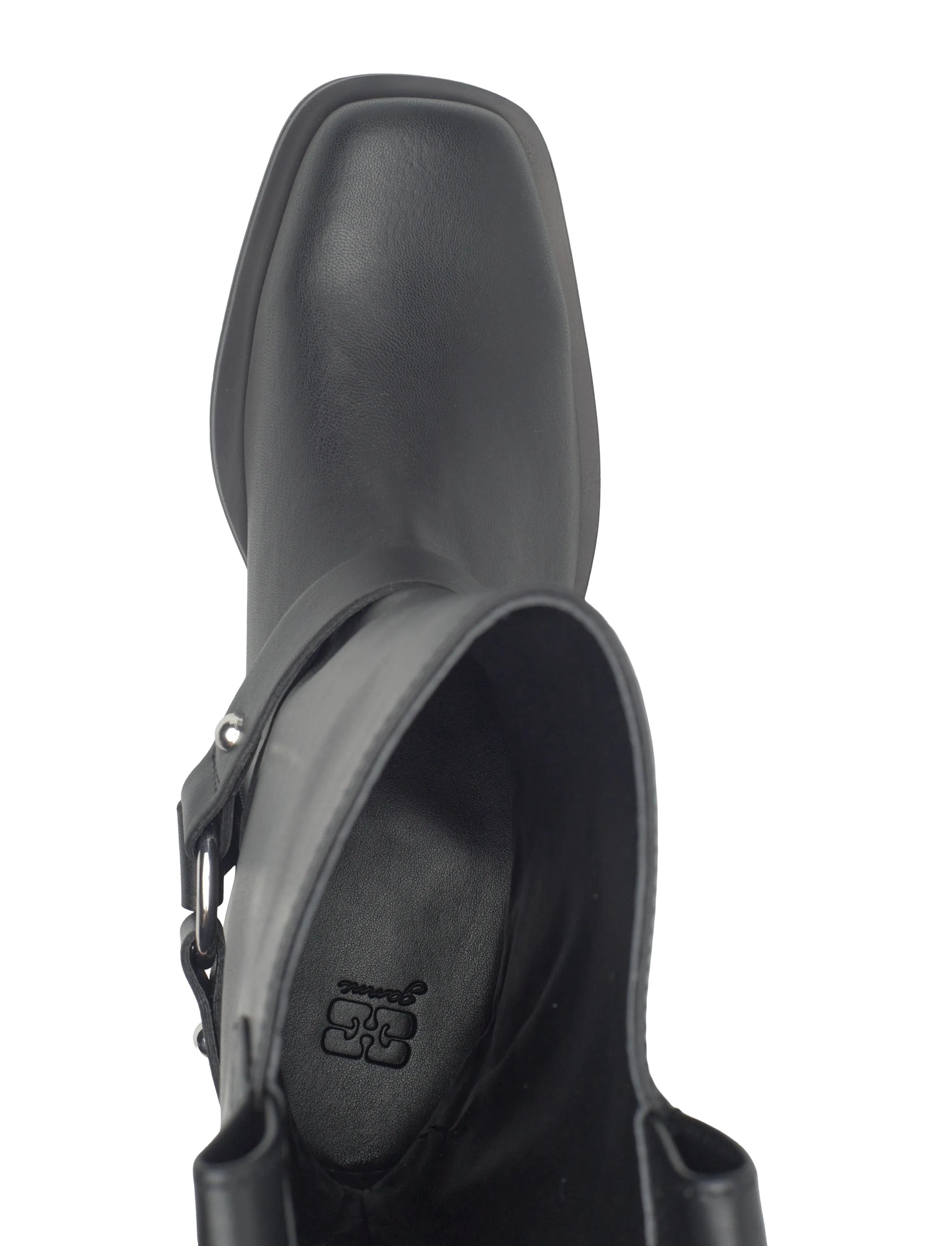 Ganni - Mid Shaft Biker Boot - zābaki - black - 3