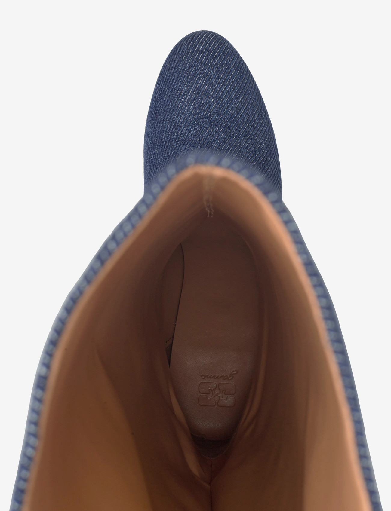 Ganni - Kat Slim Slouchy Boot Denim - keilabsatz schuhe - blue - 3