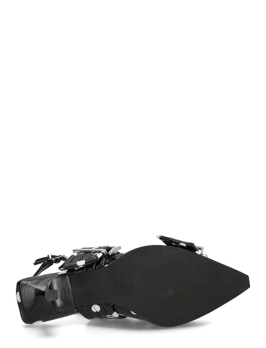 Ganni - Feminine Buckle Kitten Heels - slingbacks mit absatz - black - 4