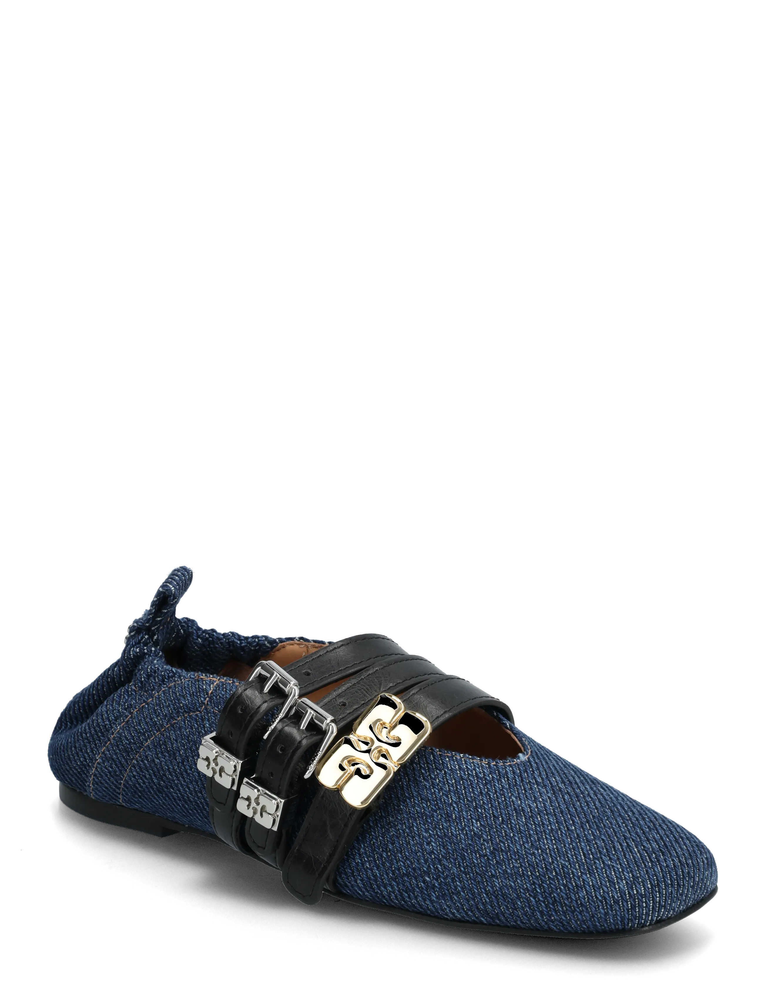 Ganni Sue Triple Ballerina Flat, 36, Blue, Sko > Ballerinaer, Dame
