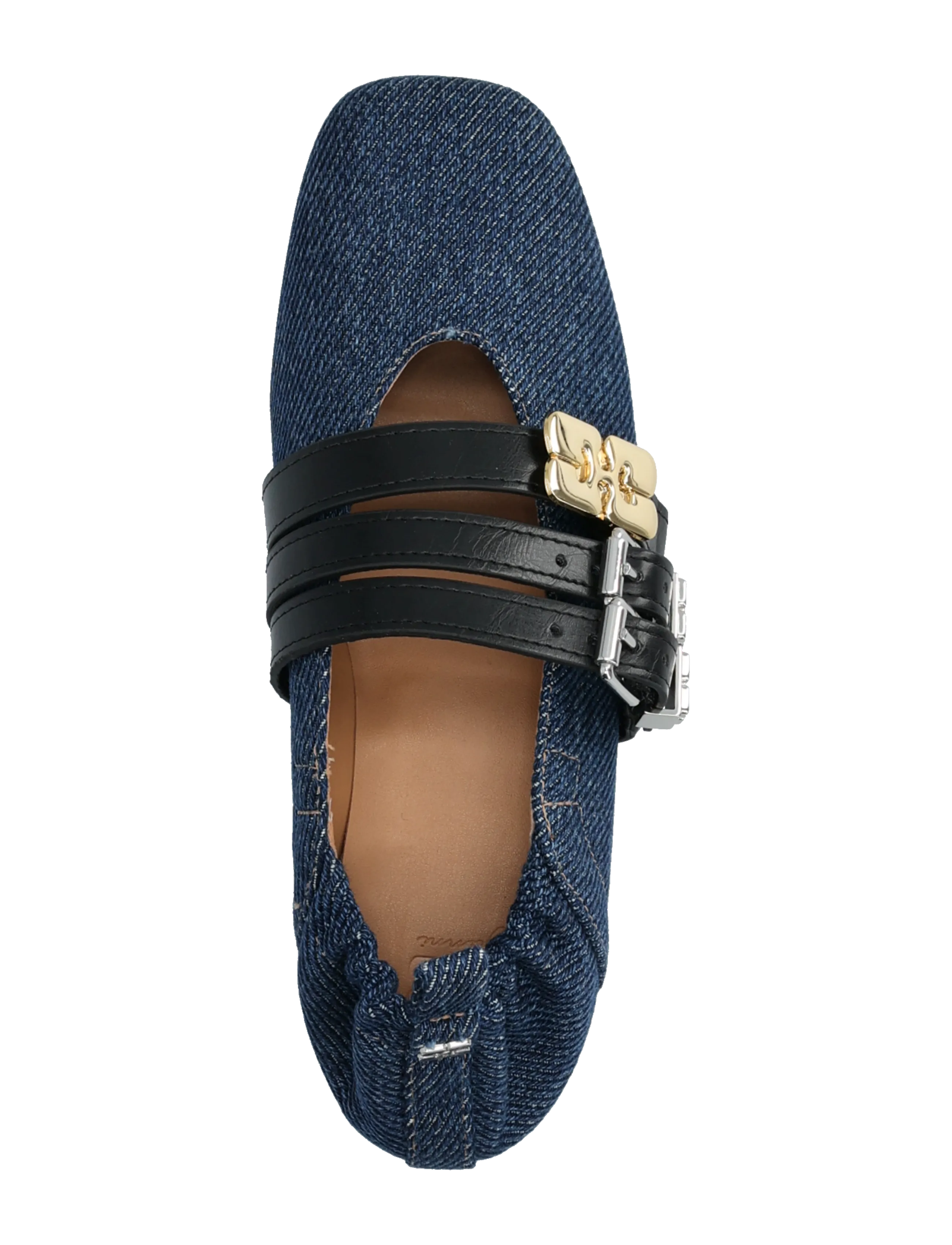 Ganni - Sue Triple Ballerina Denim Fringed - erilised sündmused - dark blue vintage - 3
