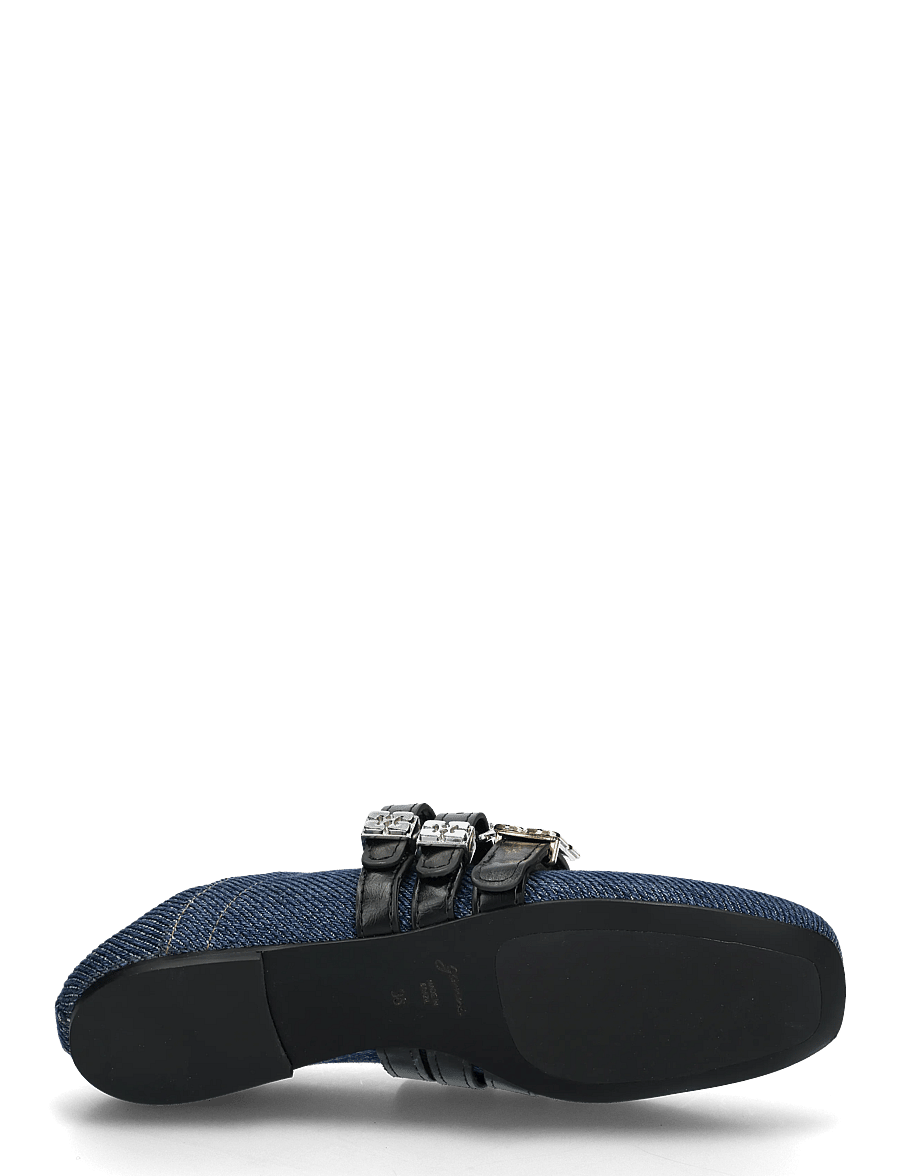 Ganni - Sue Triple Ballerina Denim Fringed - fyrir sérstaka viðburði - dark blue vintage - 4