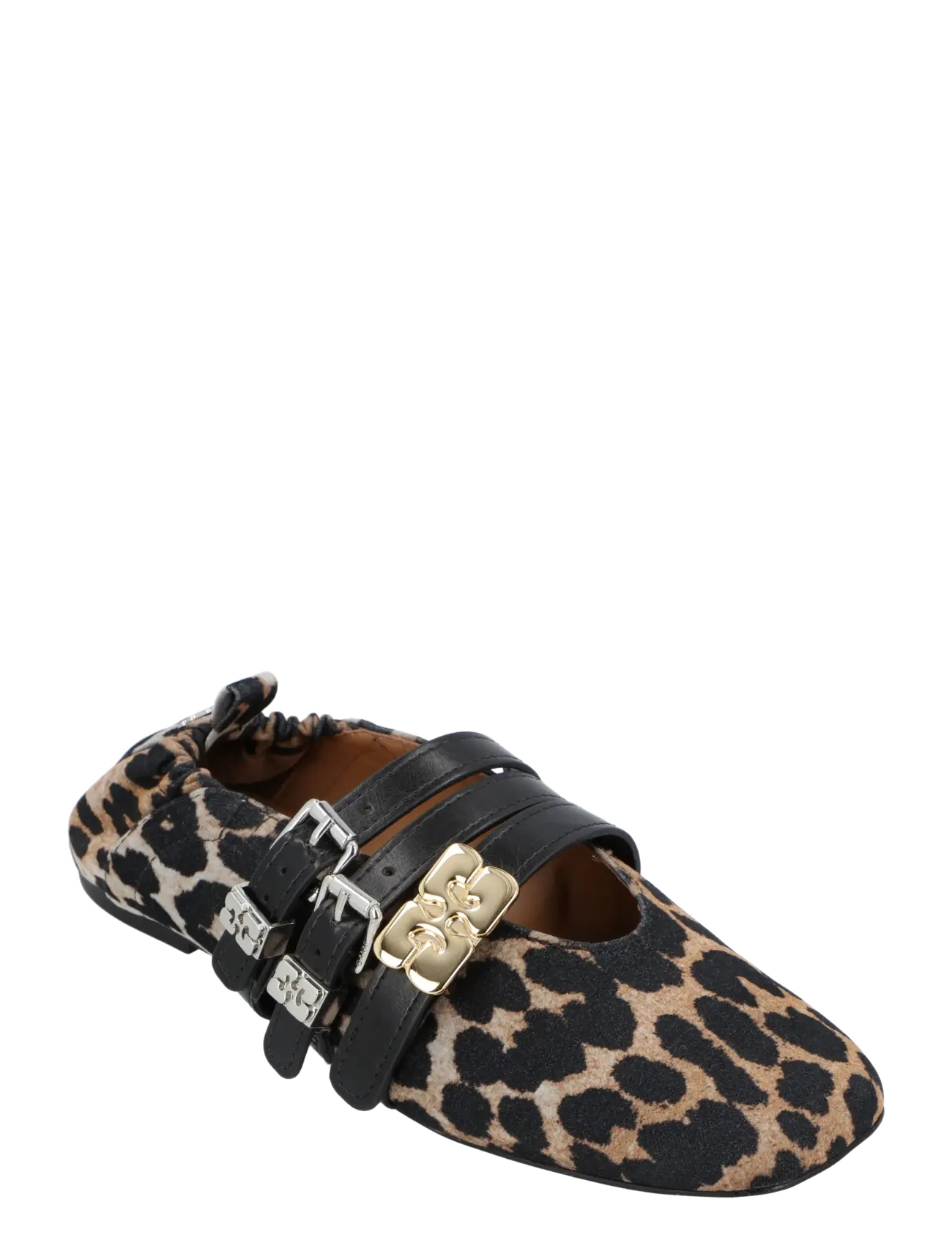 Ganni Sue Triple Ballerina in Leopard - Modern femininity - BROWN / brown