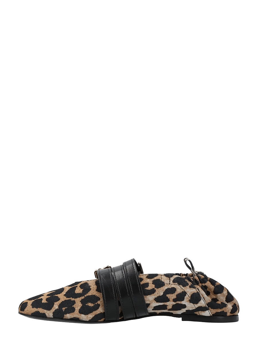 Ganni - Sue Triple Ballerina in Leopard - besondere anlässe - brown - 1
