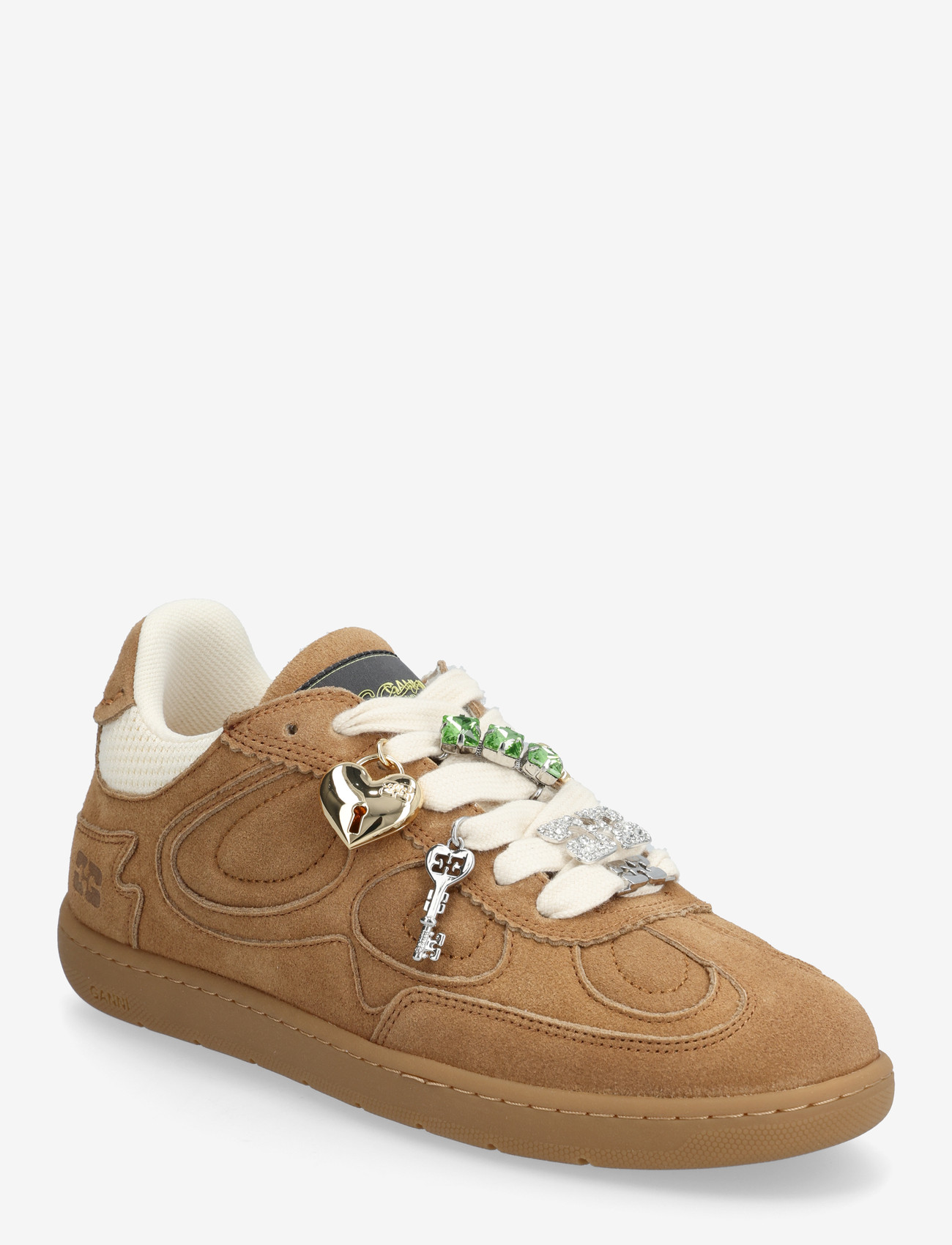 Ganni - 08 Recycled Suede - lave sneakers - brown - 0