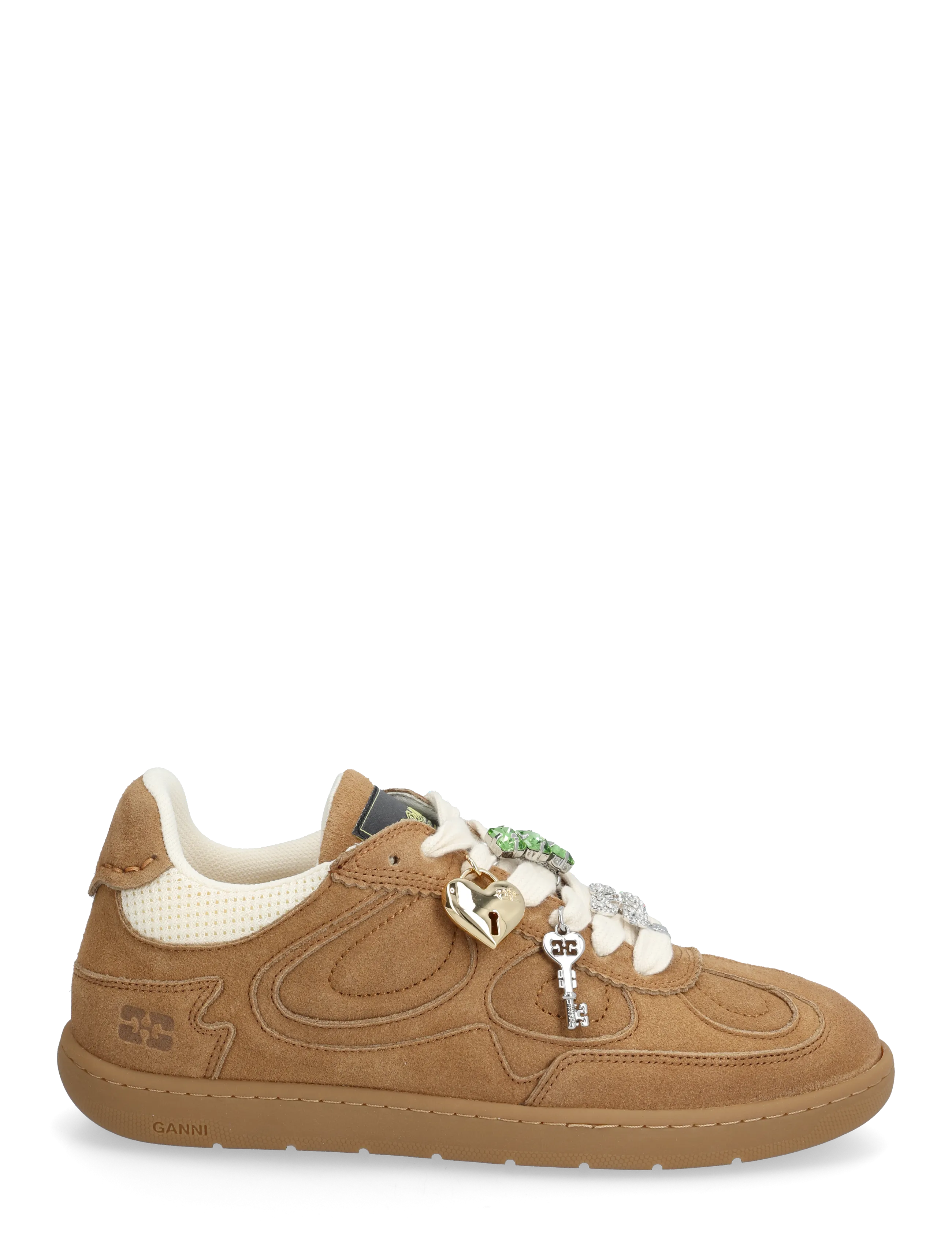 Ganni - 08 Recycled Suede - lágir strigaskór - brown - 1