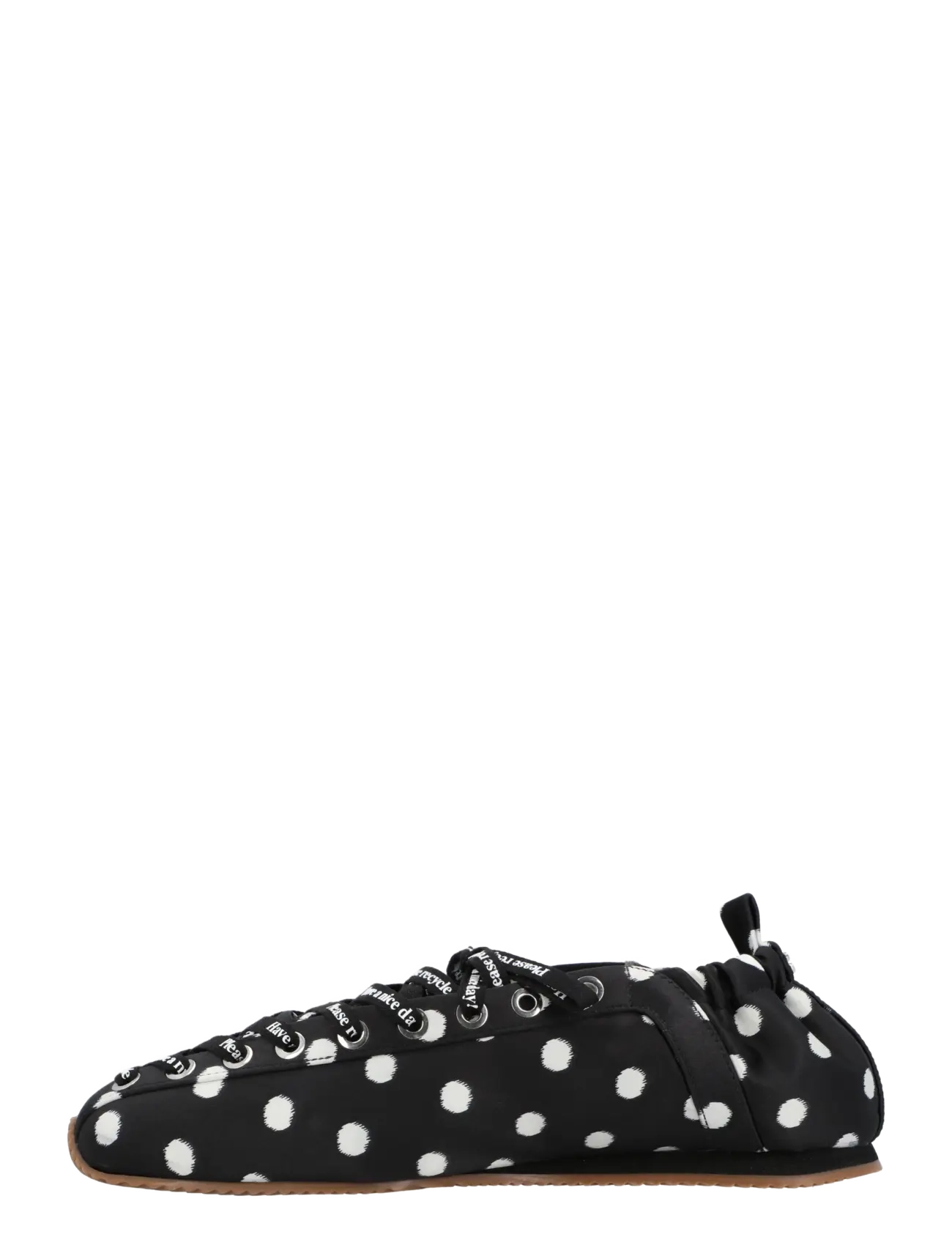Ganni - Polka-dot lace-up sporty ballerina flats - besondere anlässe - black - 1