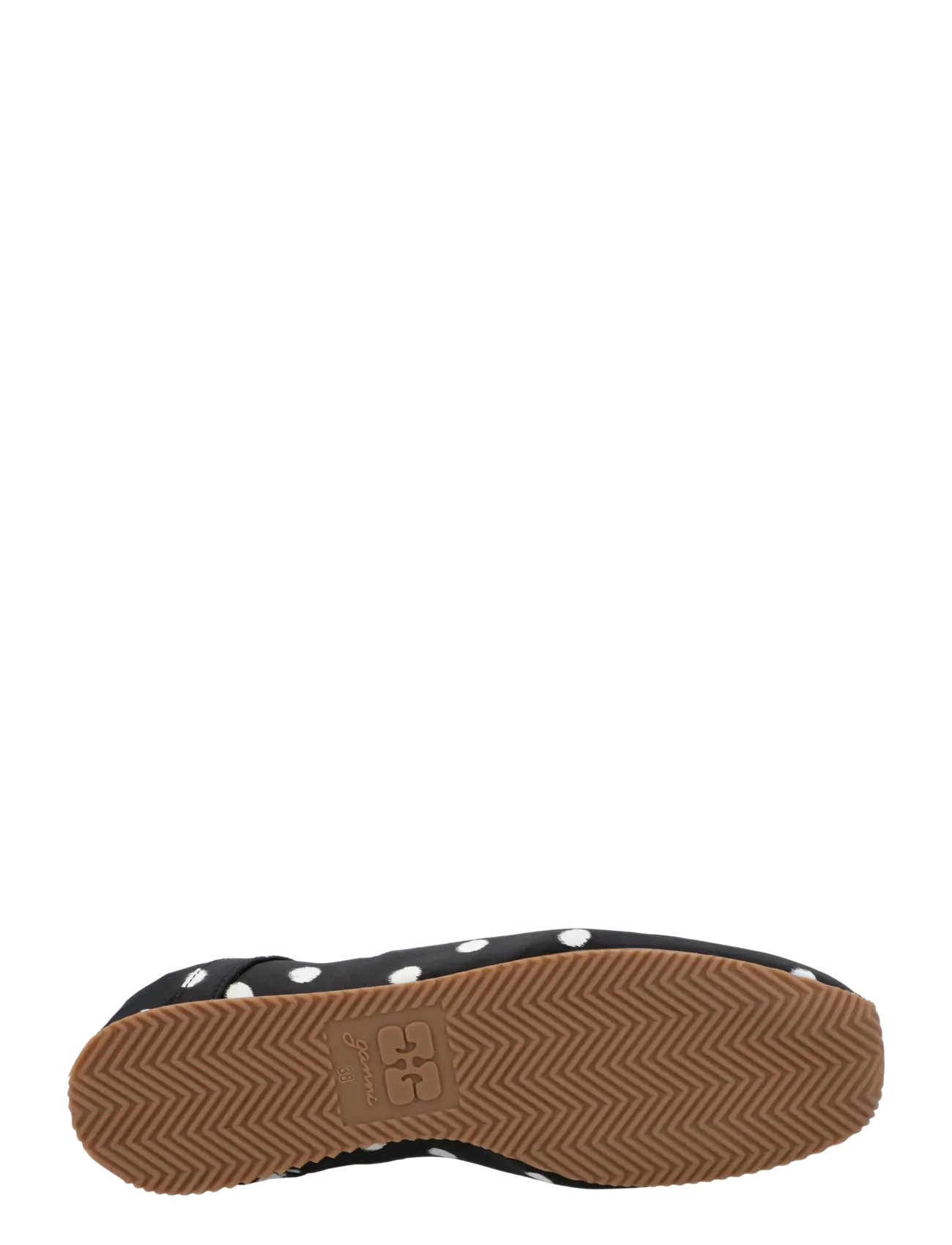 Ganni - Polka-dot lace-up sporty ballerina flats - besondere anlässe - black - 2