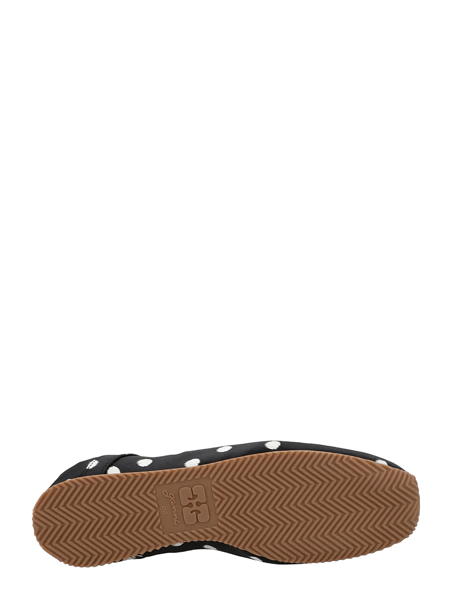 Ganni - Polka-dot lace-up sporty ballerina flats - besondere anlässe - black - 2