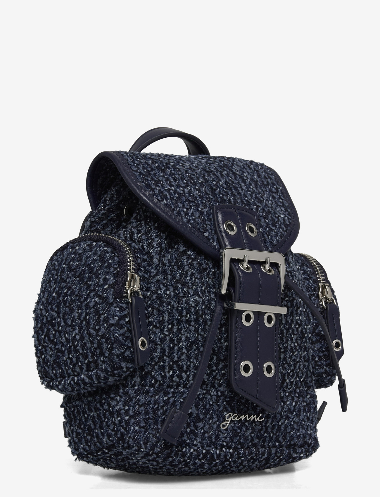 Ganni - Buckle Zip Backpack - rucksäcke - blue - 2
