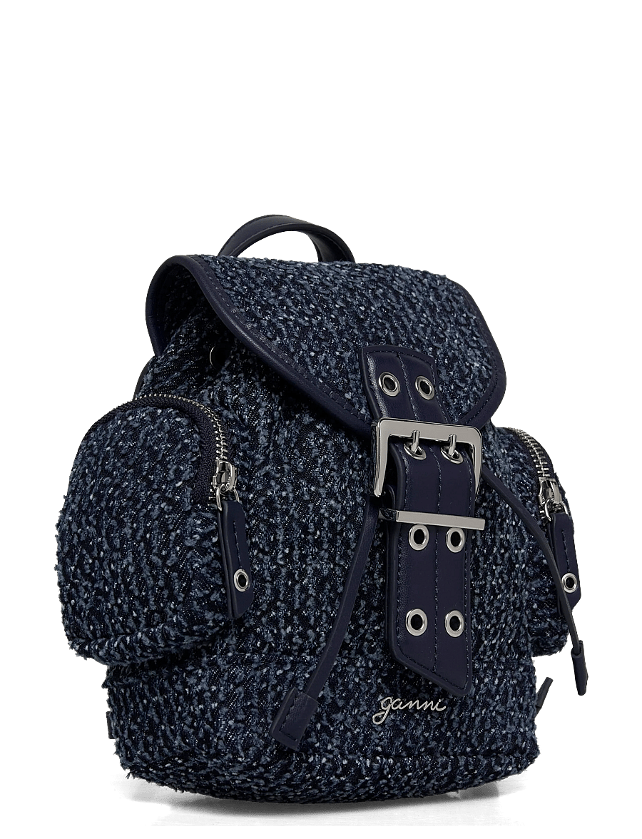 Ganni - Buckle Zip Backpack - rucksäcke - blue - 2