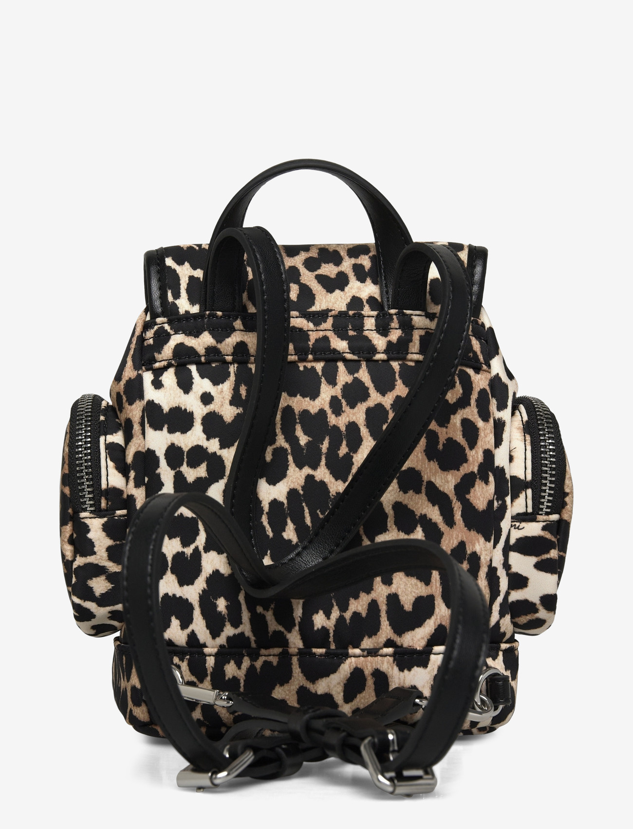 Ganni - Leopard Small Nylon Bucky Backpack - accessoires - brown - 1