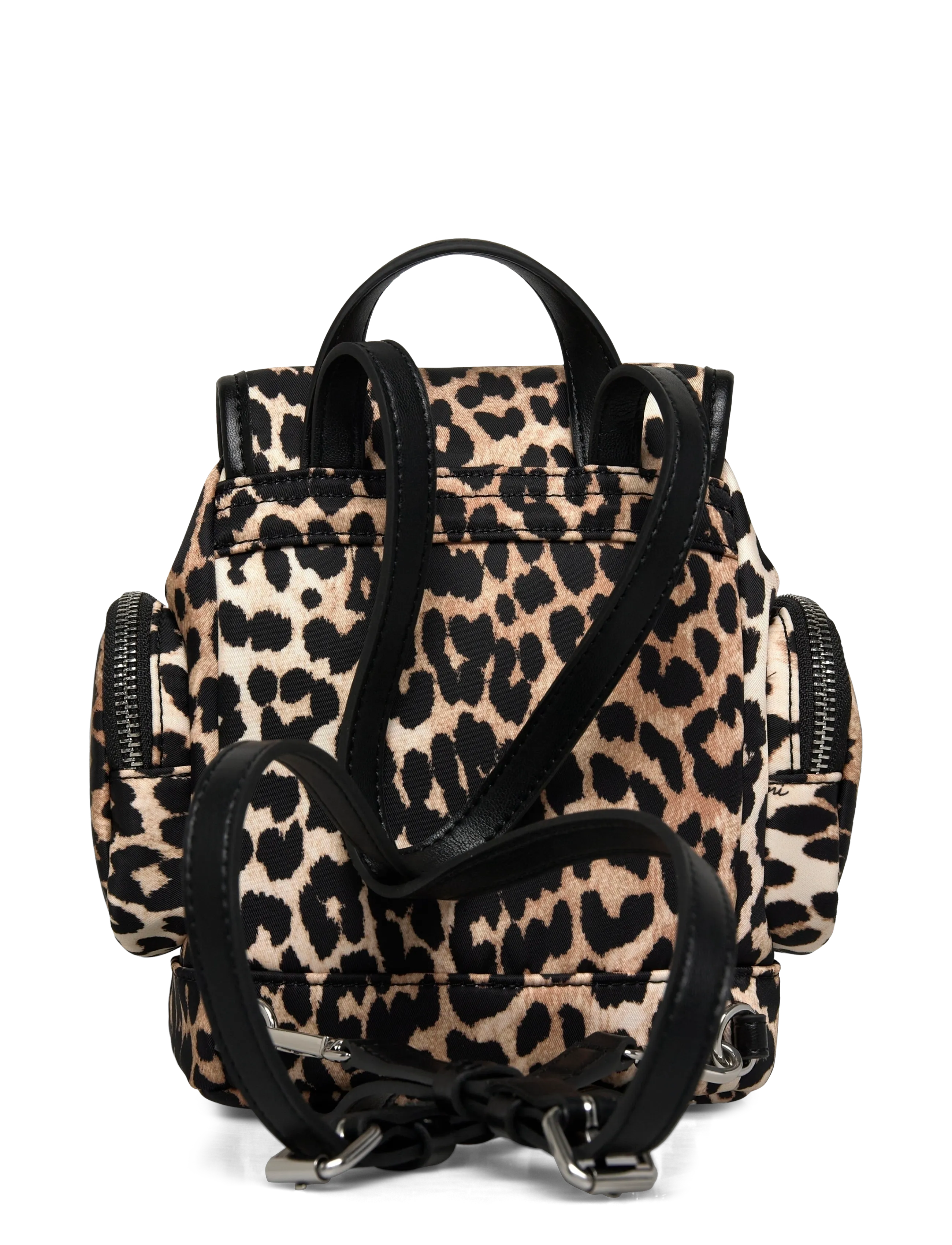 Ganni - Leopard Small Nylon Bucky Backpack - accessoires - brown - 1
