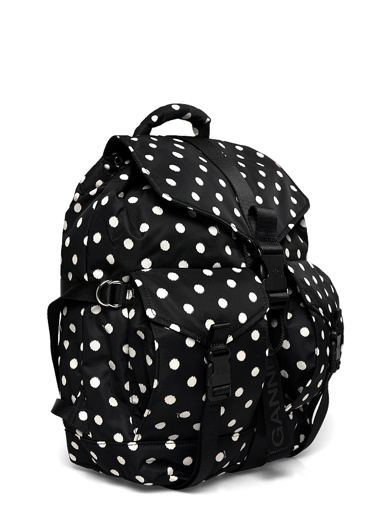 Ganni - Black Dots Re-Tech Backpack - rucksäcke - black - 2